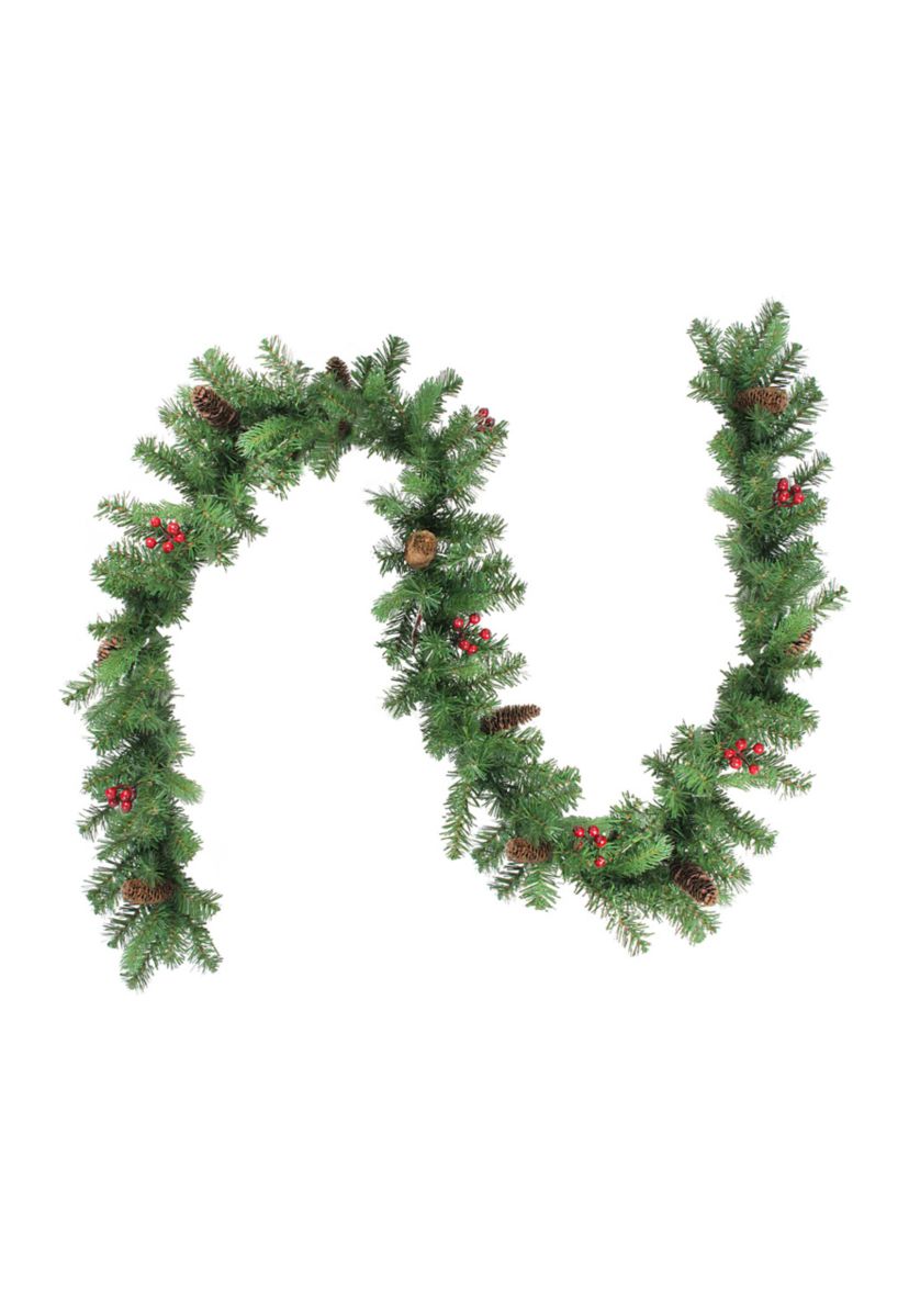 Noble Fir with Berries Artificial Christmas Garland - Unlit