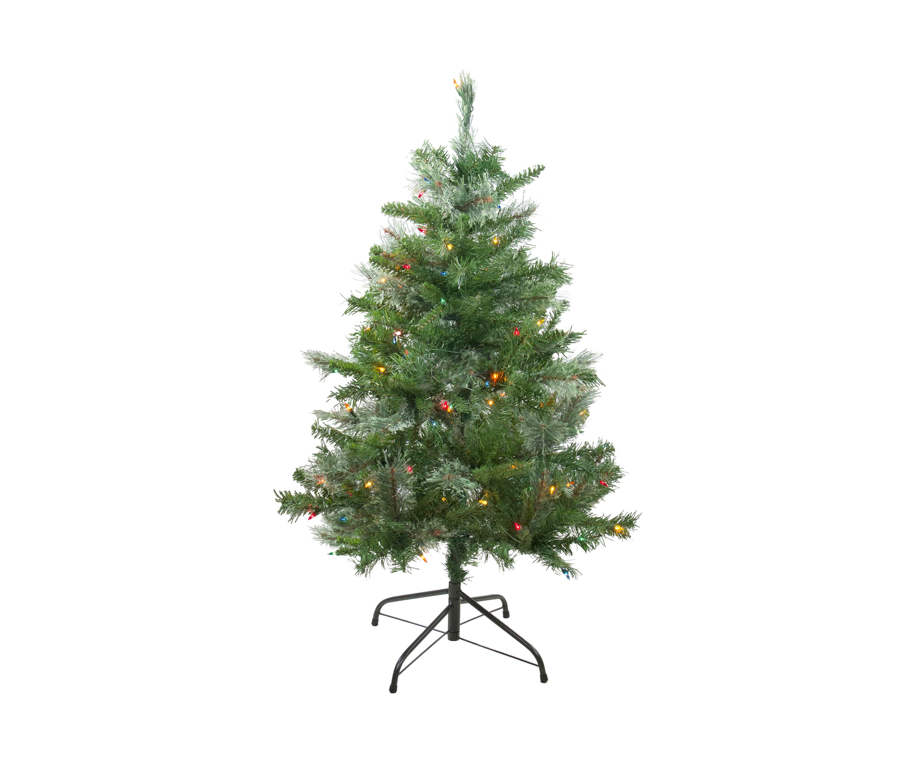 4 Pre-Lit Mixed Cashmere Pine Artificial Christmas Tree - Multi Lights