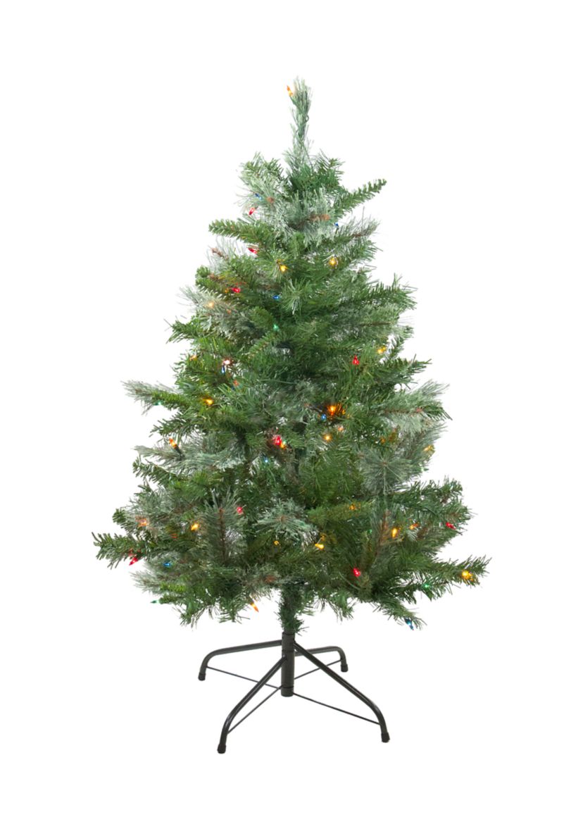4 Pre-Lit Mixed Cashmere Pine Artificial Christmas Tree - Multi Lights