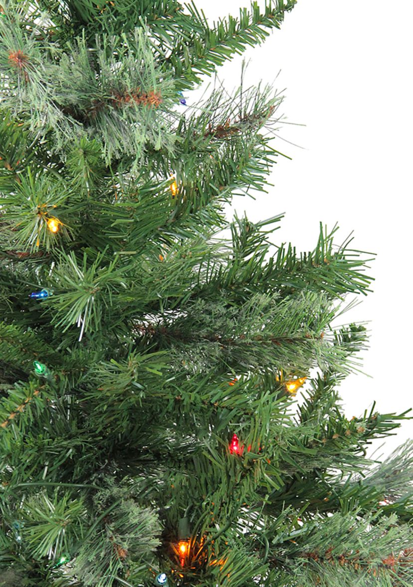 4 Pre-Lit Mixed Cashmere Pine Artificial Christmas Tree - Multi Lights