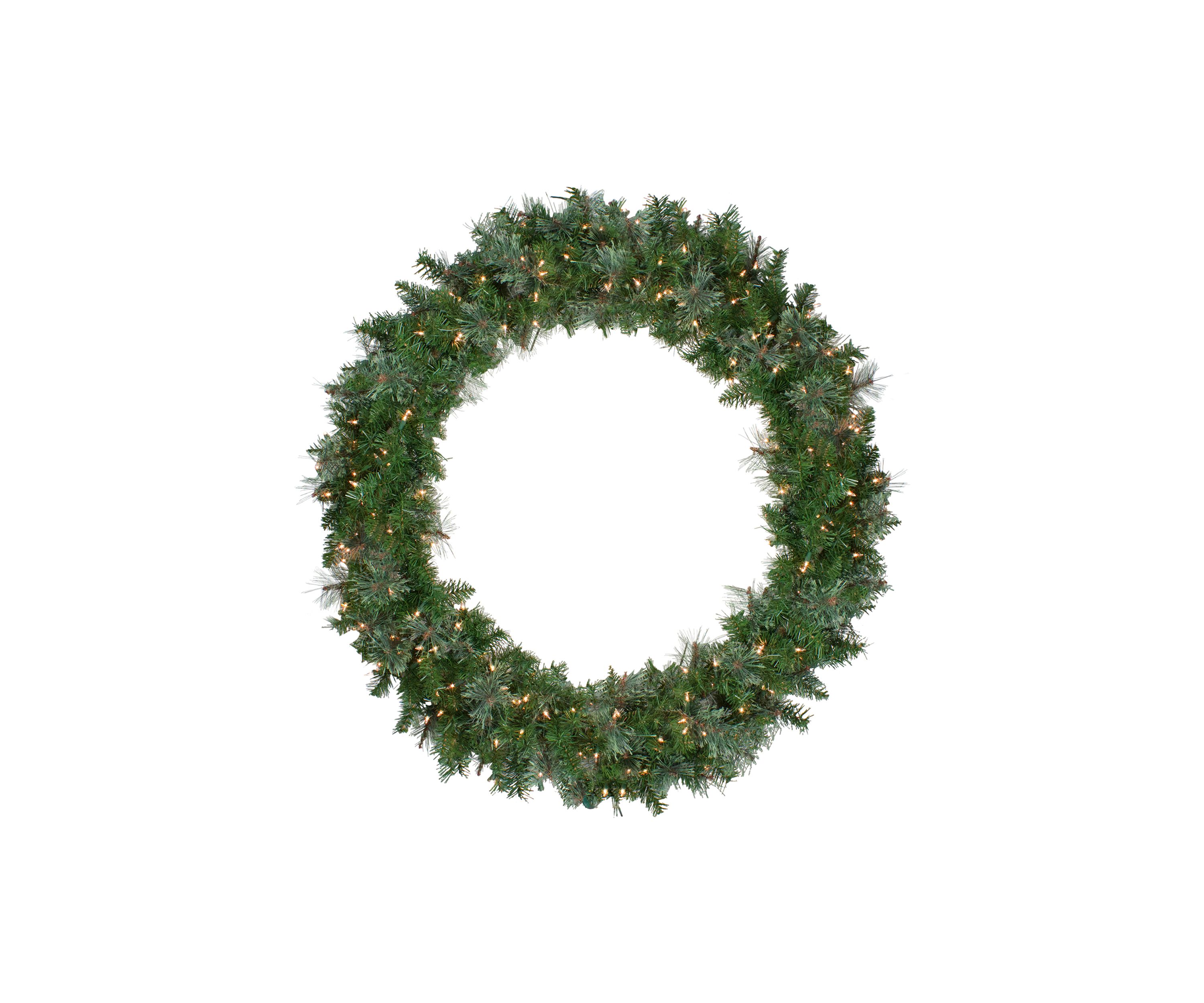 Pre-Lit Mixed Cashmere Pine Artificial Christmas Wreath - 48" Clear Lights