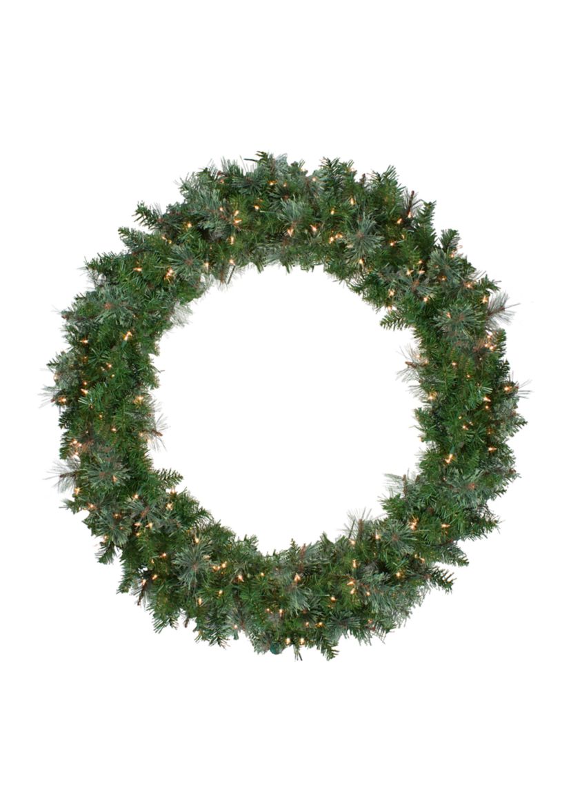 Pre-Lit Mixed Cashmere Pine Artificial Christmas Wreath - 48" Clear Lights