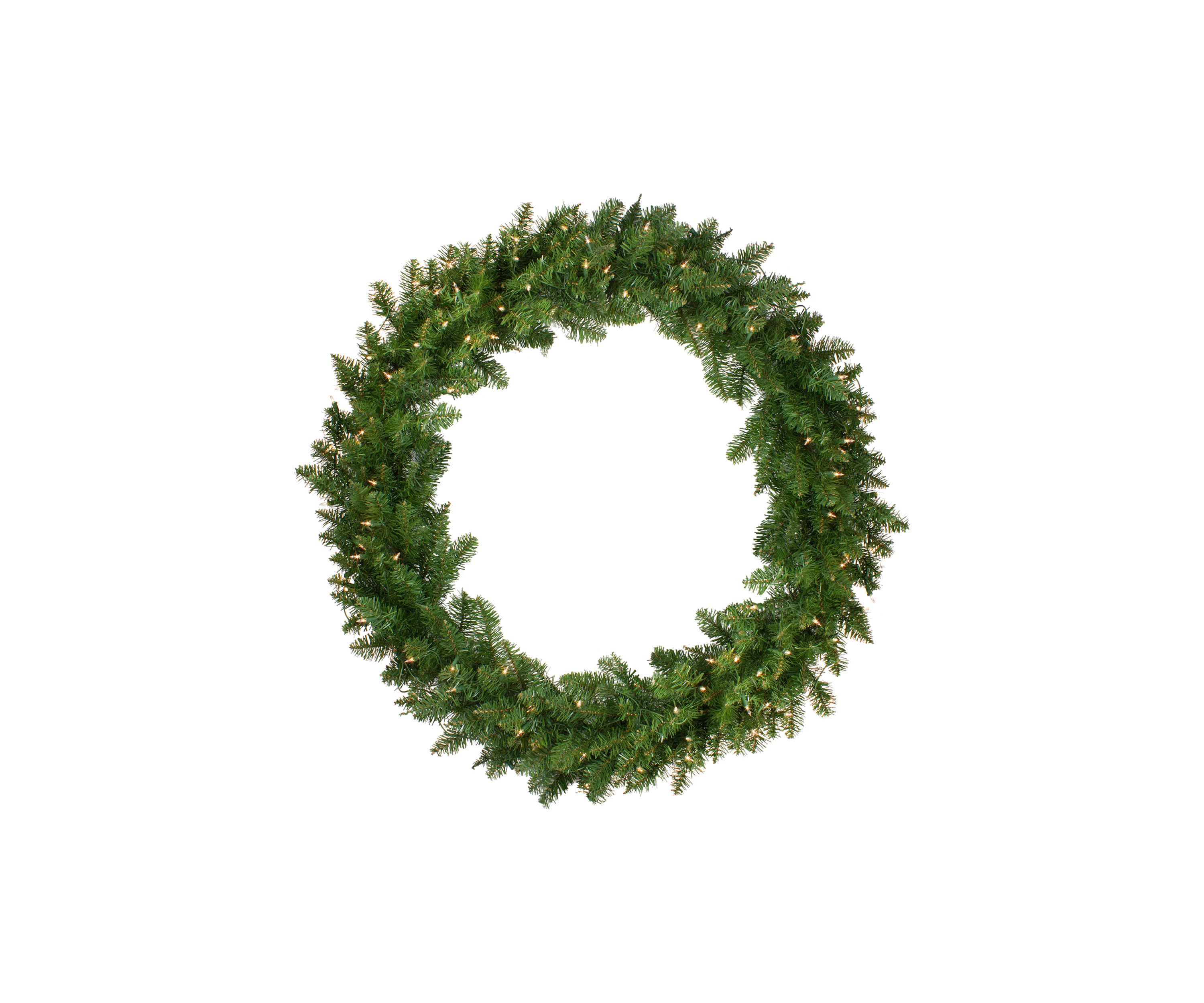 Pre-Lit Eastern Pine Artificial Christmas Wreath - 48-Inch  Clear Lights