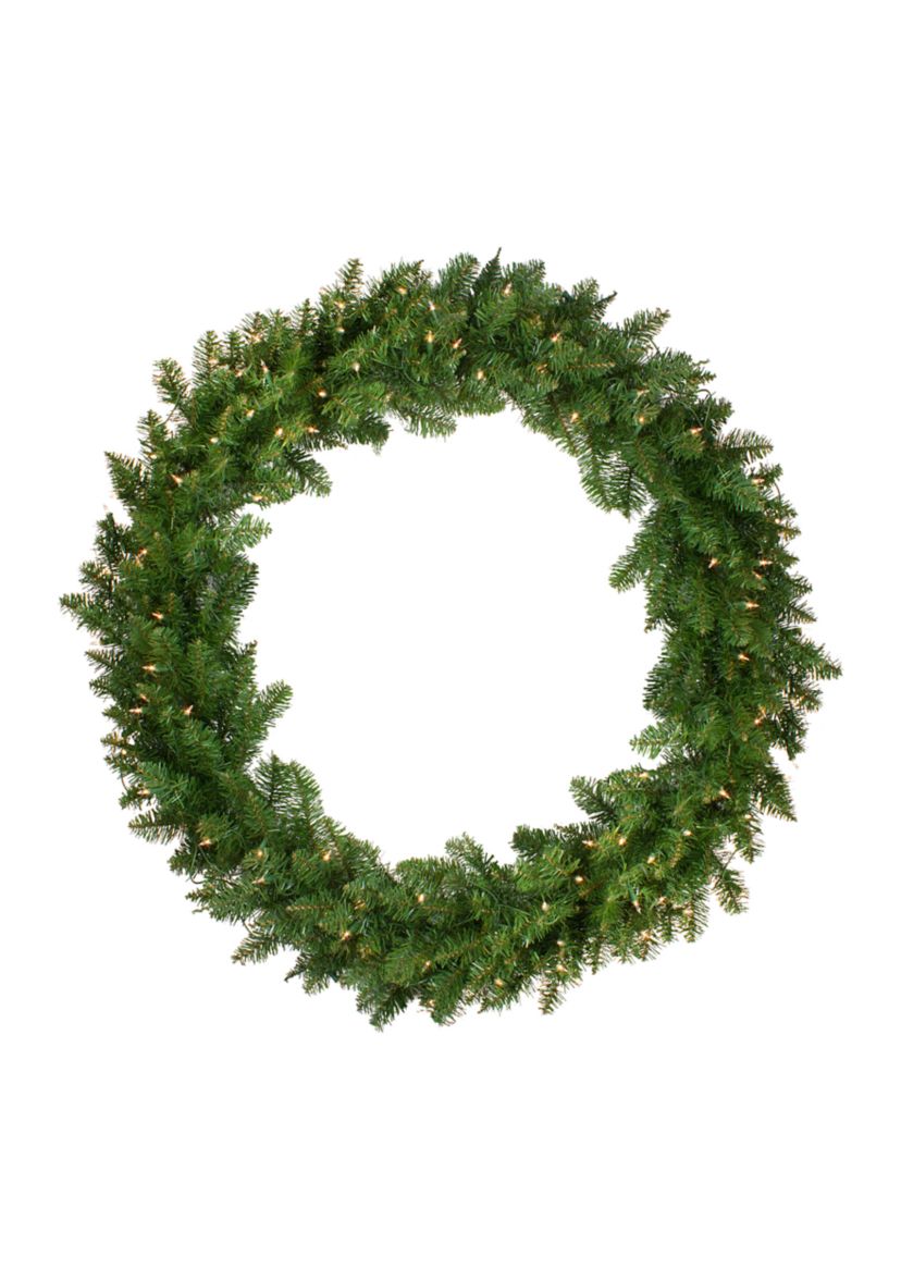Pre-Lit Eastern Pine Artificial Christmas Wreath - 48-Inch  Clear Lights