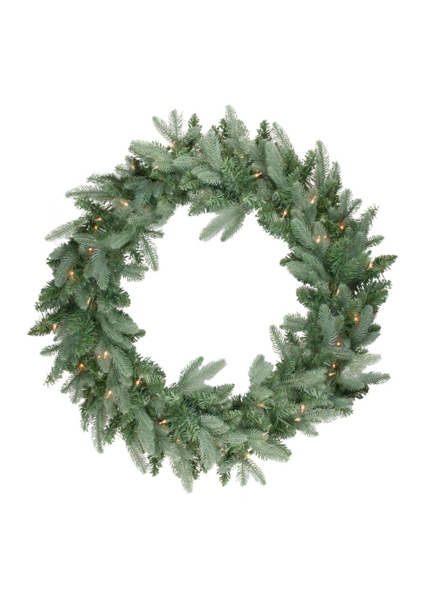 Pre-Lit Washington Frasier Fir Artificial Christmas Wreath - 24-Inch  Clear Lights