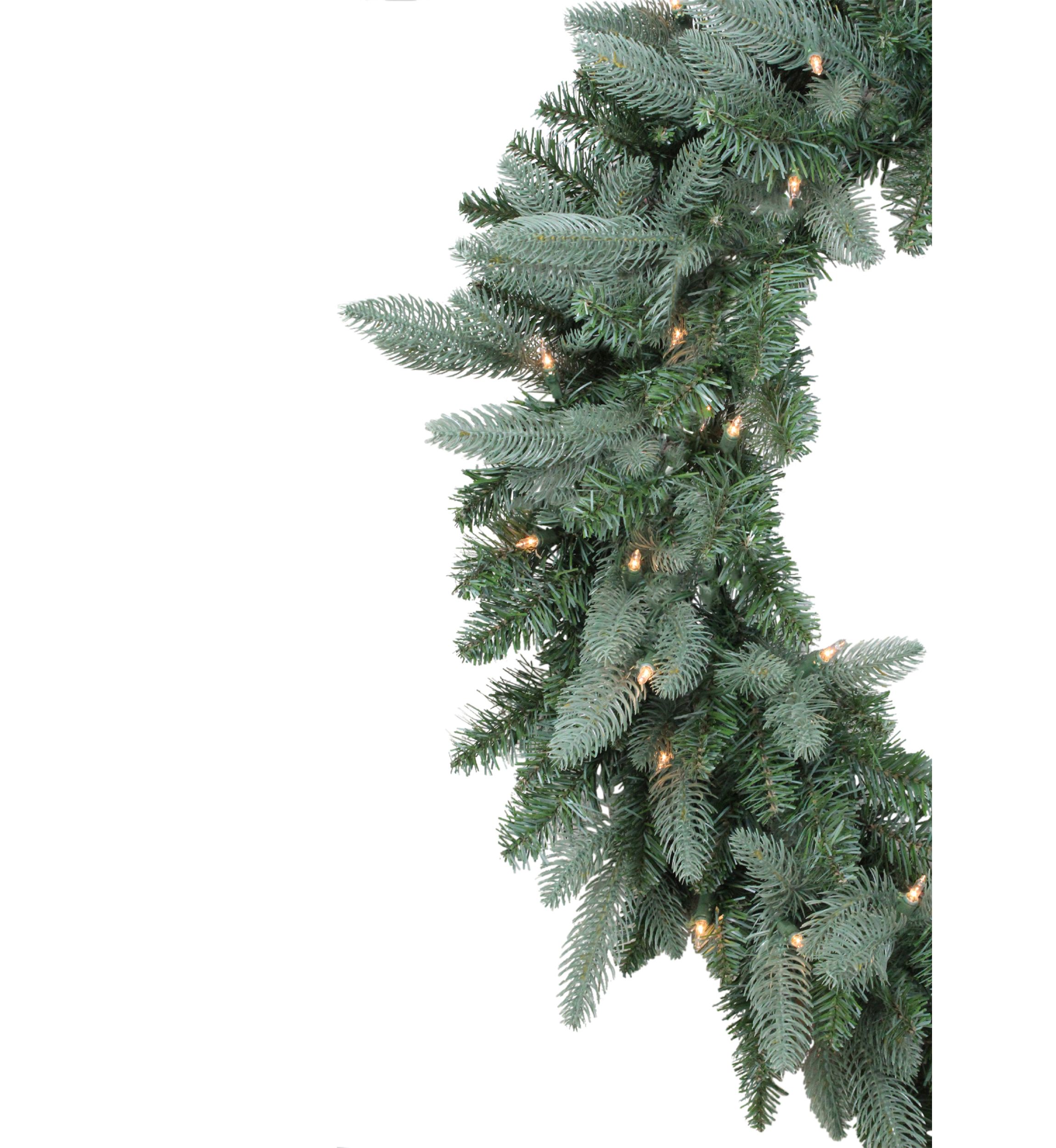 Pre-Lit Washington Frasier Fir Artificial Christmas Wreath - 24-Inch  Clear Lights