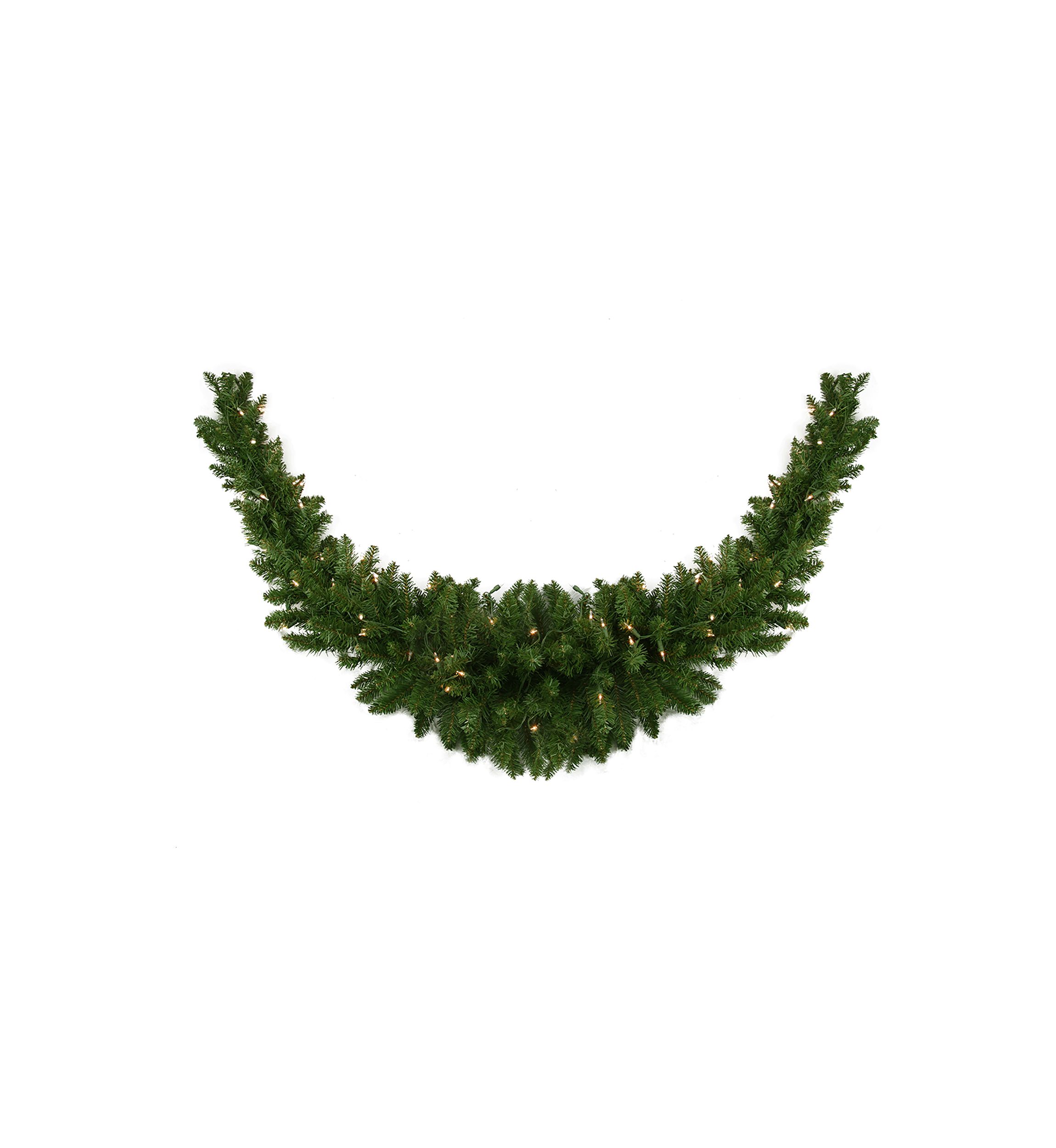 60Inch Pre-Lit Eastern Pine Artificial Christmas Swag - Clear Lights