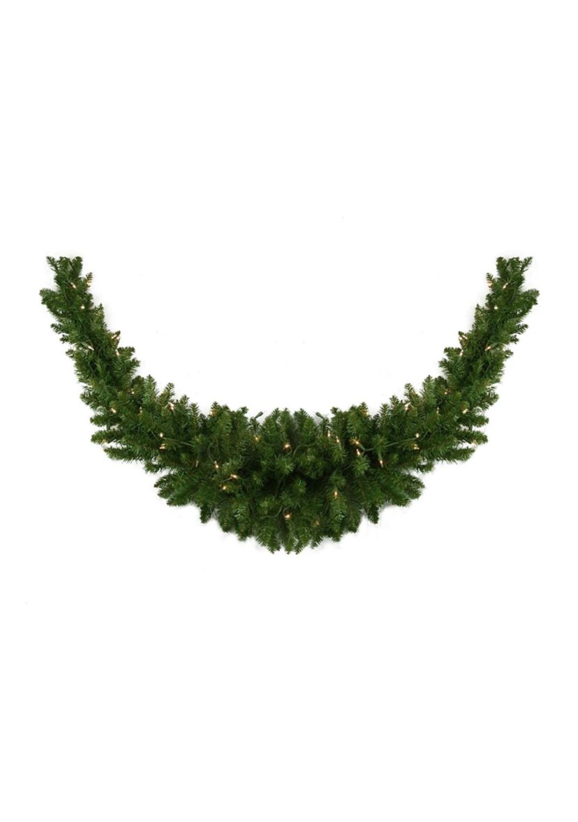 60Inch Pre-Lit Eastern Pine Artificial Christmas Swag - Clear Lights