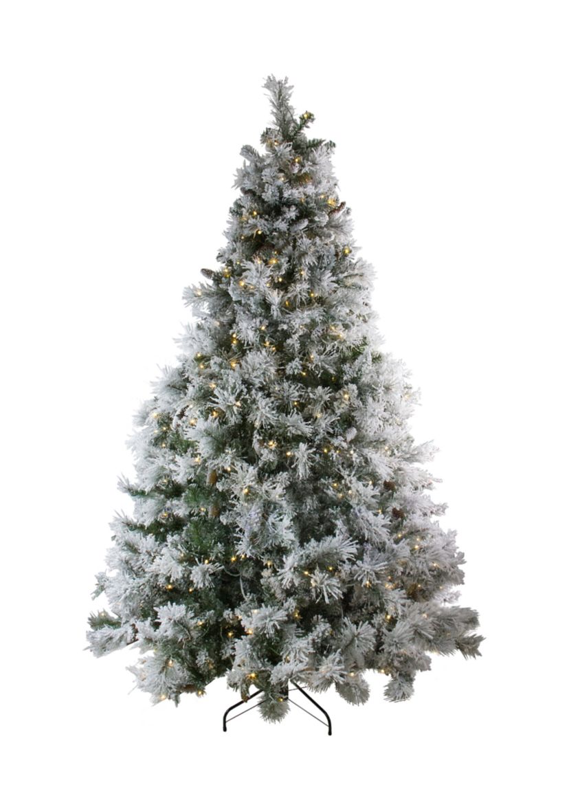 7.5 Pre-Lit LED Lights Flocked Victoria Pine Artificial Christmas Tree - Multicolor Lights