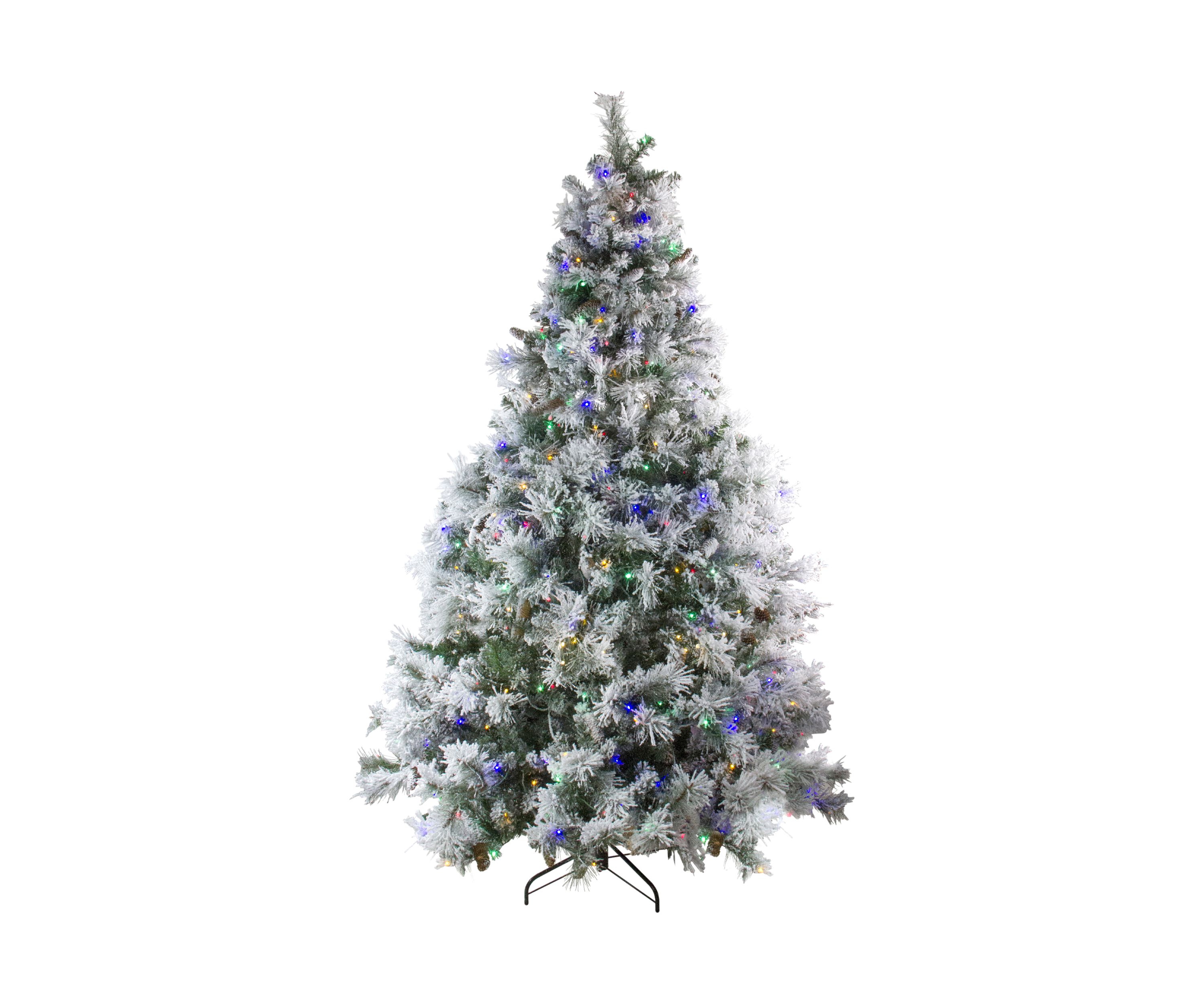 7.5 Pre-Lit LED Lights Flocked Victoria Pine Artificial Christmas Tree - Multicolor Lights