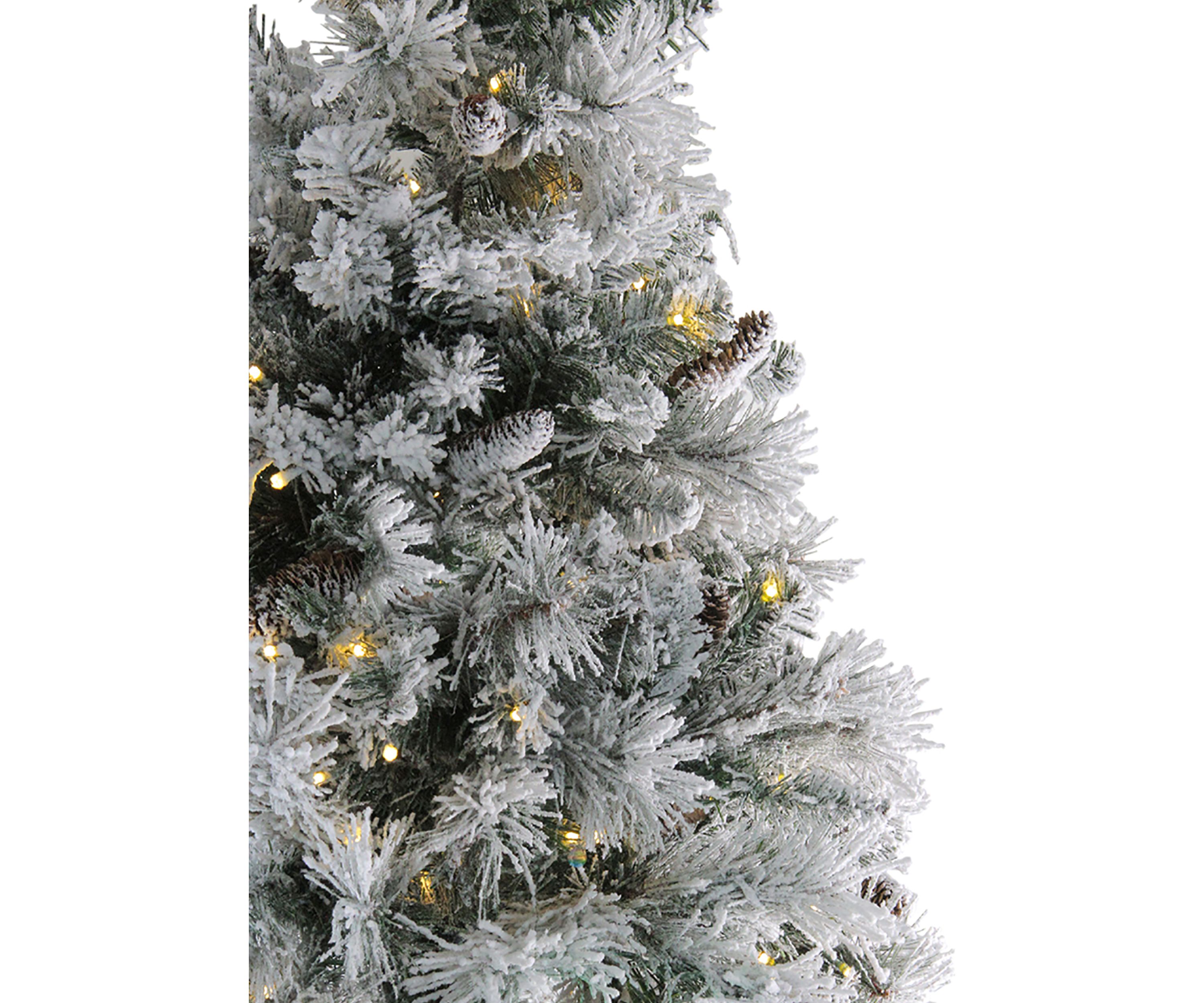 7.5 Pre-Lit LED Lights Flocked Victoria Pine Artificial Christmas Tree - Multicolor Lights