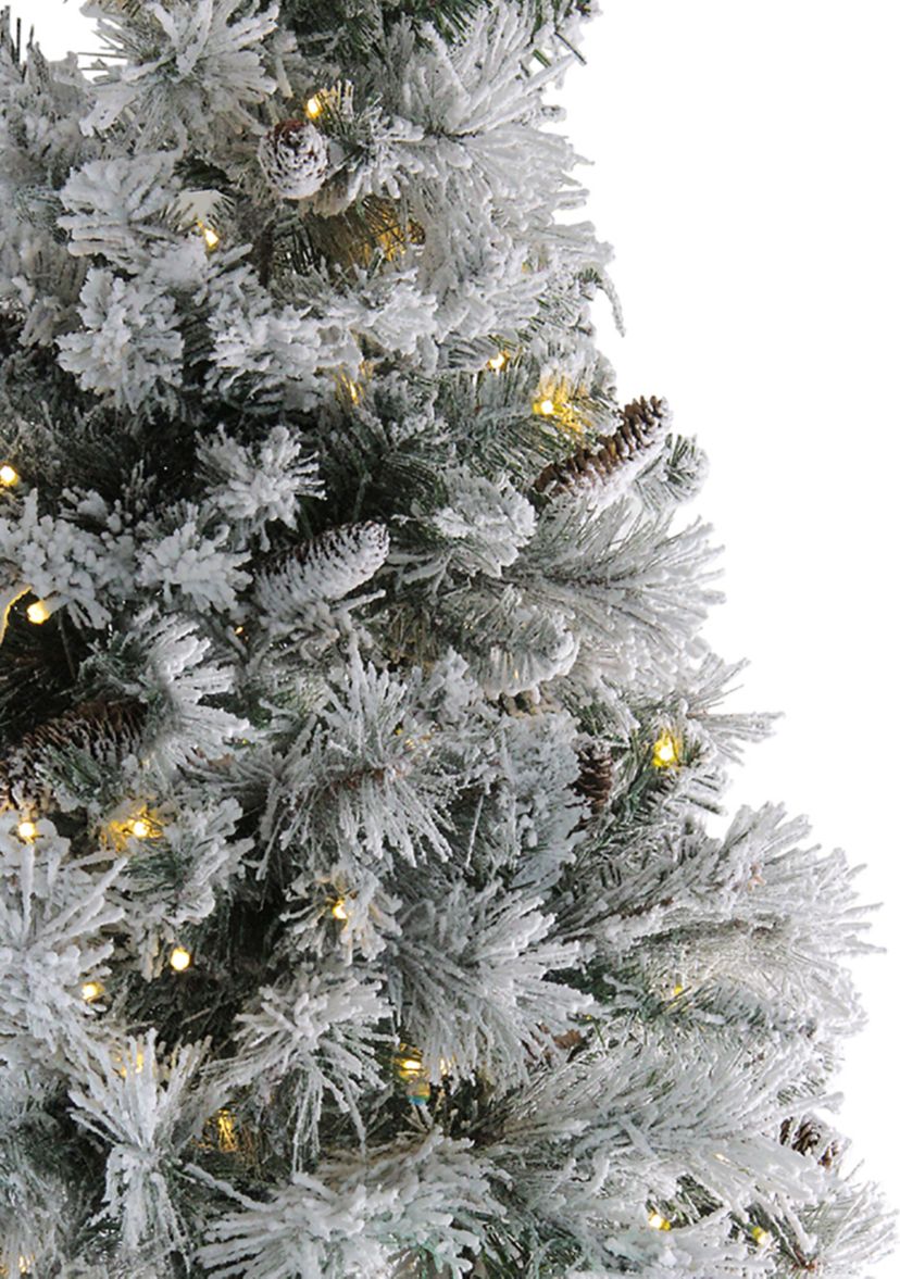 7.5 Pre-Lit LED Lights Flocked Victoria Pine Artificial Christmas Tree - Multicolor Lights
