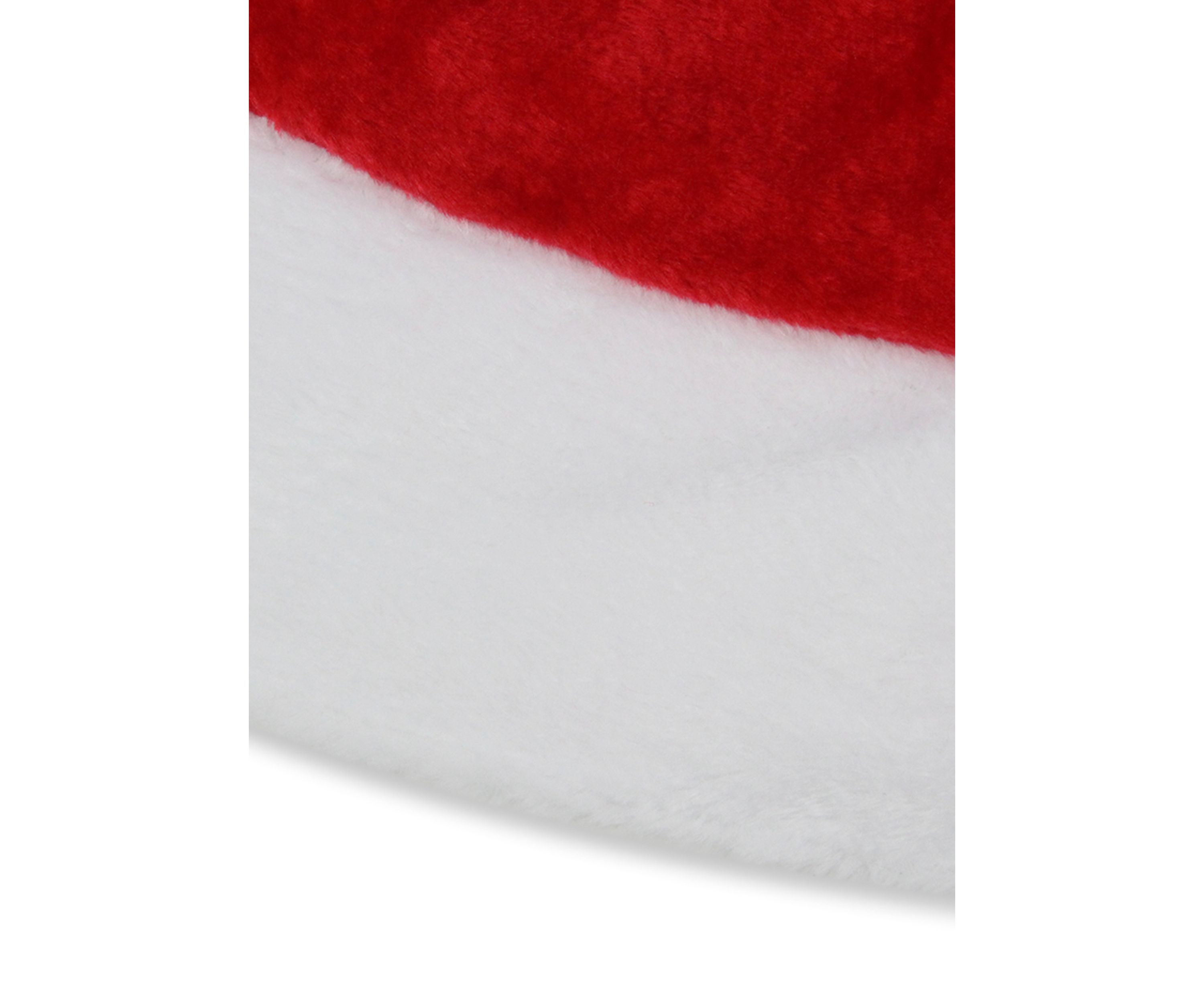 48" Red and White Velveteen Christmas Tree Skirt with White Trim