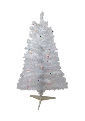 Northlight 3' Pre-lit White Iridescent Pine Artificial Christmas Tree - Multi Lights -  0191296813983