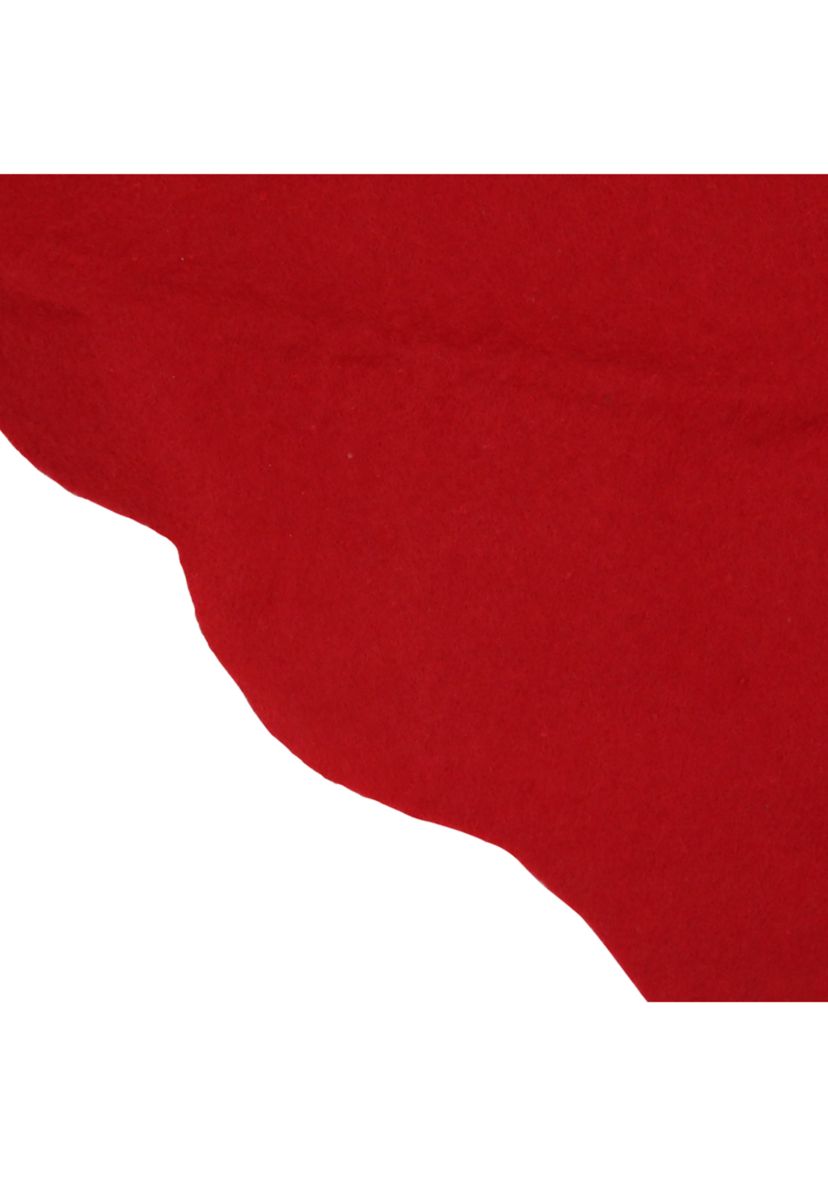 48" Red Scalloped Edge Christmas Tree Skirt