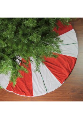 48Inch Red and White Peppermint Twist Stripes Christmas Tree Skirt