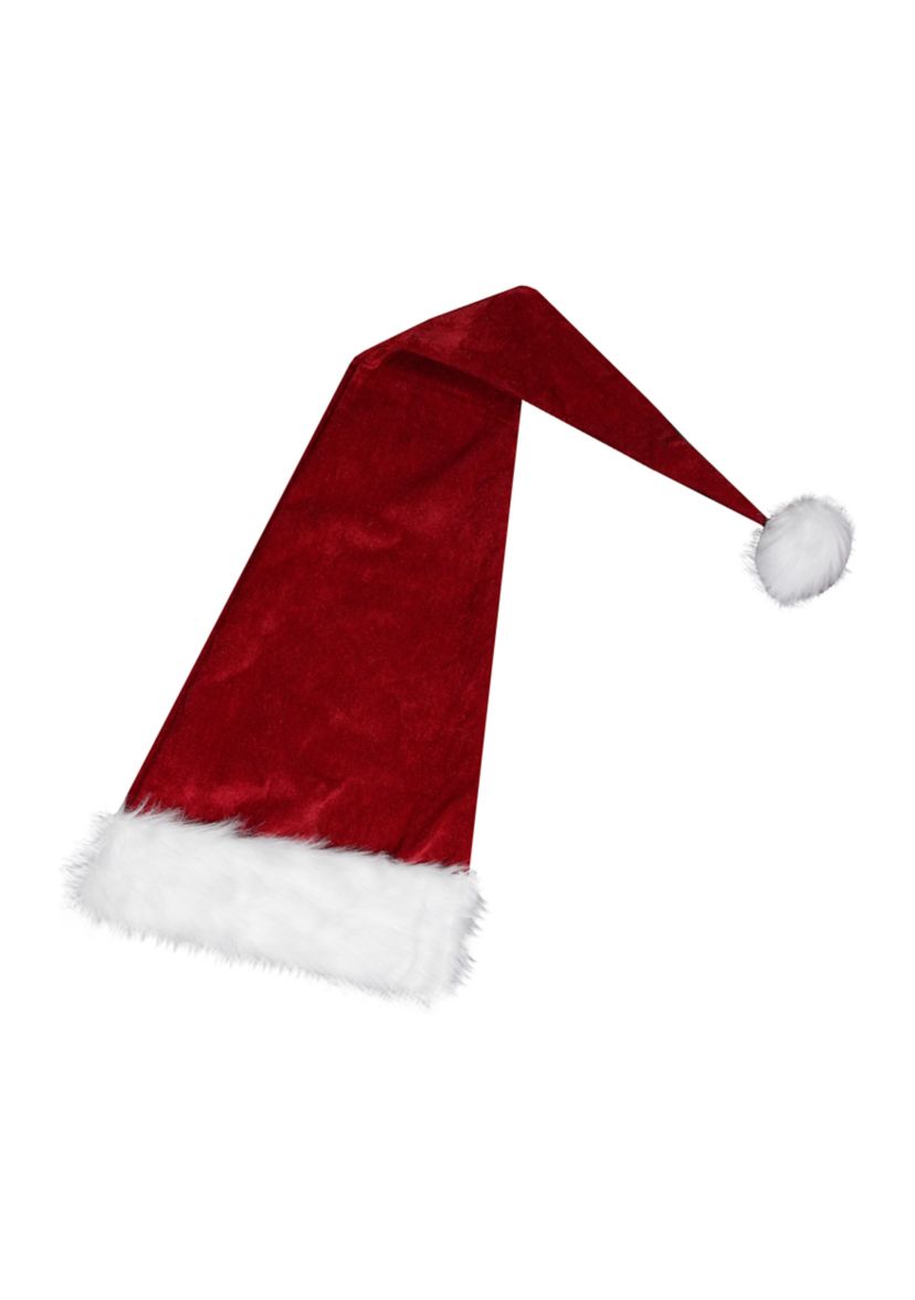 Red and White Extra Long Unisex Adult Christmas Santa Hat Costume Accessory - One Size