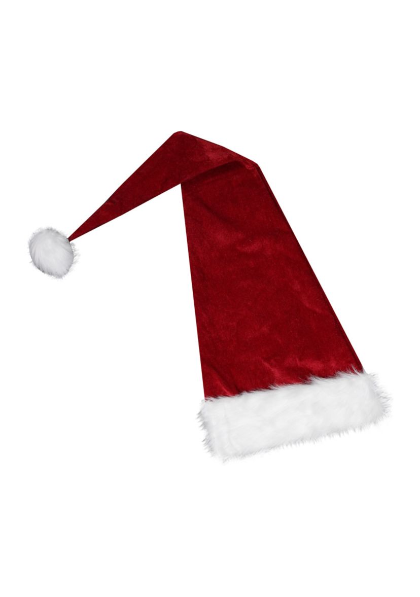 Red and White Extra Long Unisex Adult Christmas Santa Hat Costume Accessory - One Size