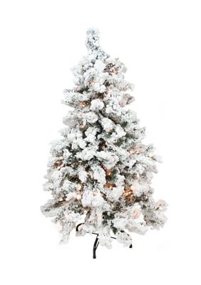 Northlight 9' Pre-Lit Heavily Flocked Pine Medium Artificial Christmas Tree - Clear Lights, Green -  0009312842377