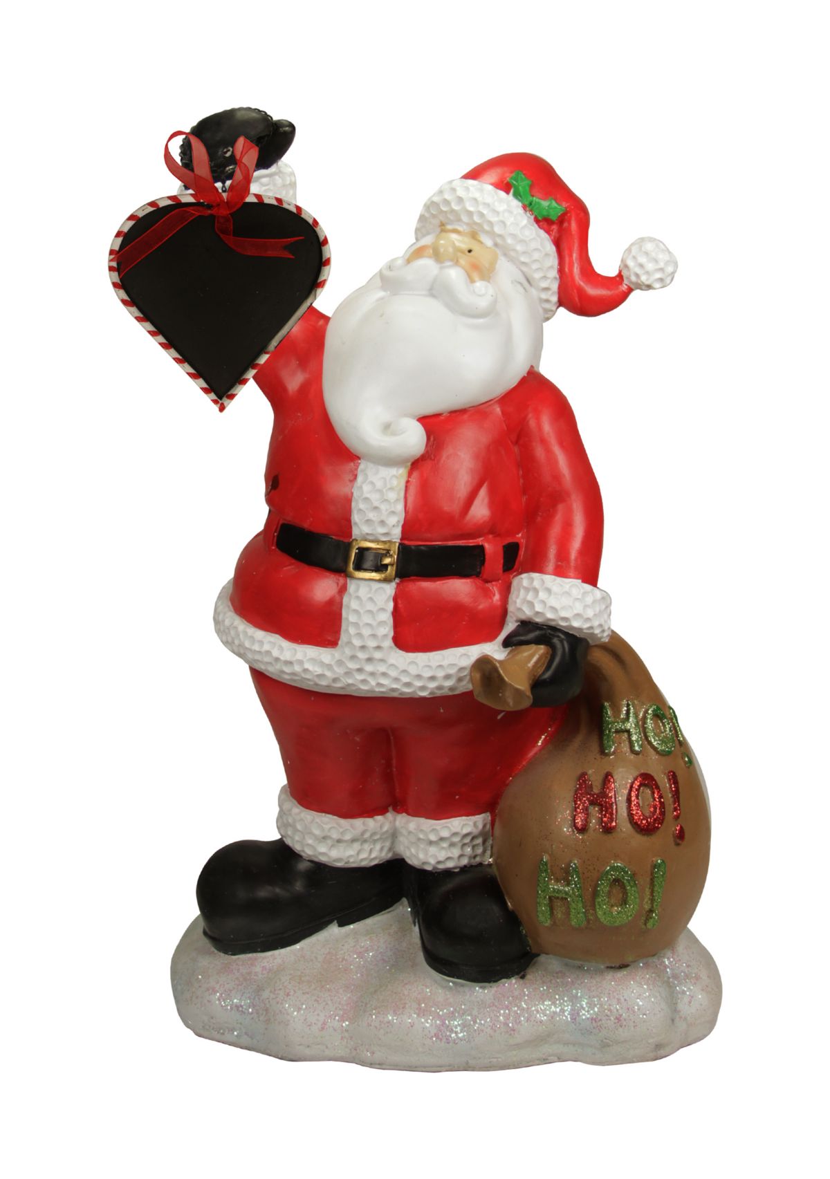 19Inch Red Santa Holding Toy Sack and Blackboard Christmas Statue