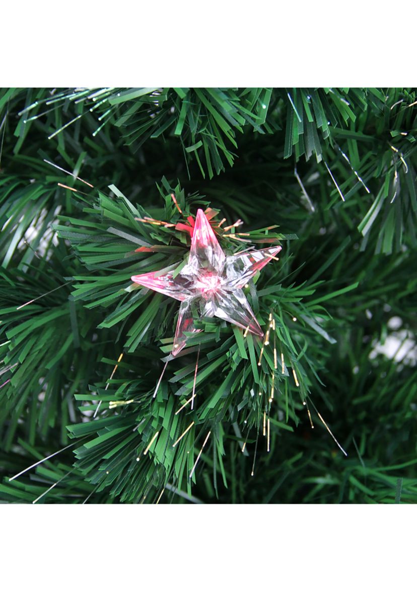 3 Pre-Lit Color Changing Fiber Optic Christmas Tree with Stars
