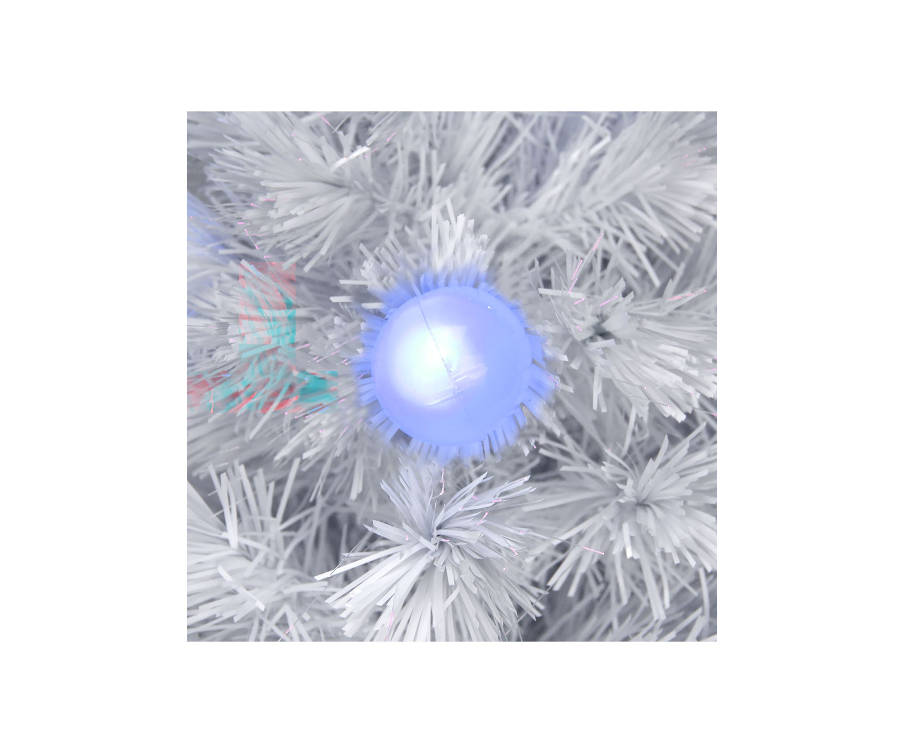 4 Pre-Lit Medium White Iridescent Fiber Optic Artificial Christmas Tree - Blue LED Lights