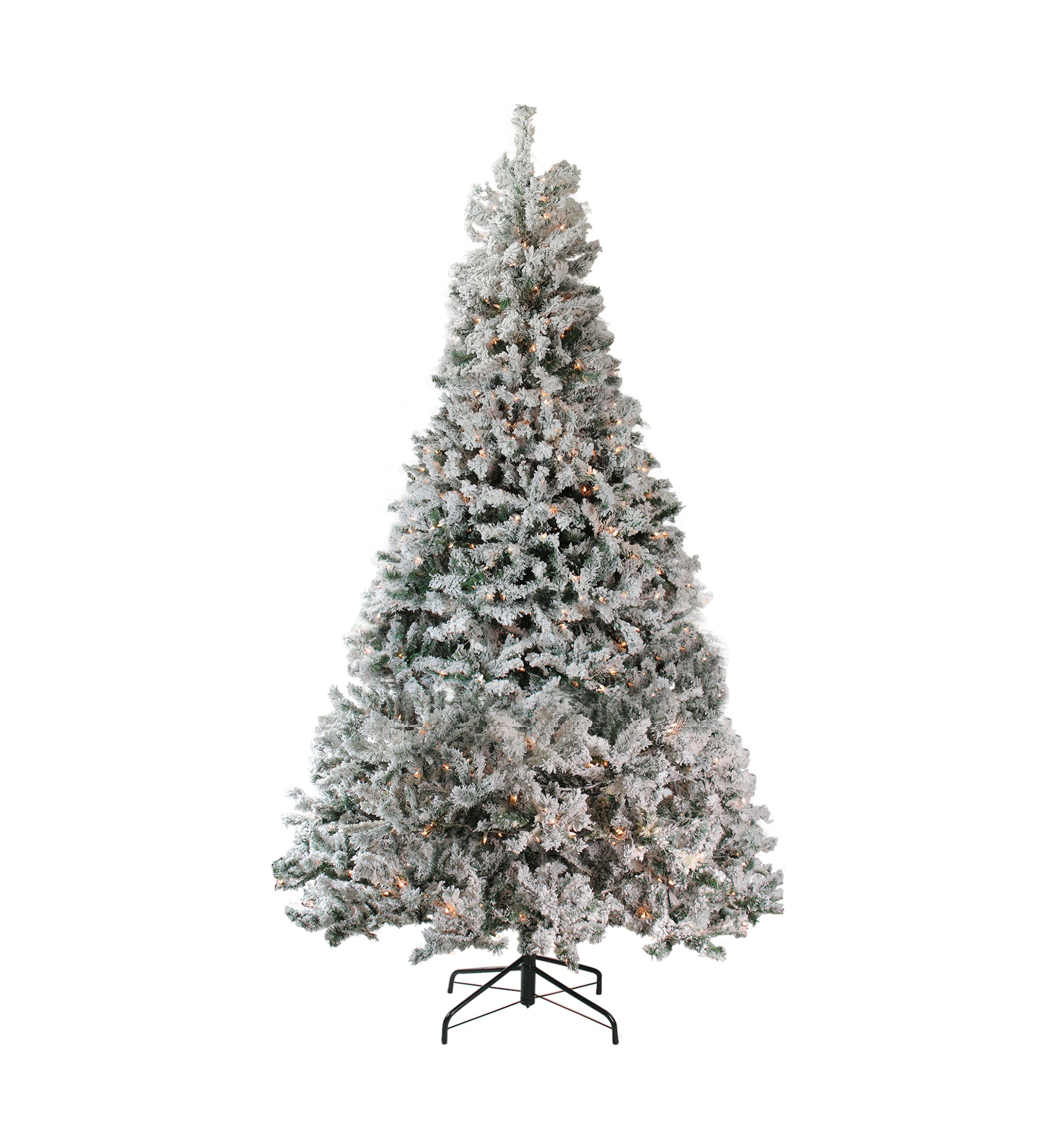6.5 Pre-Lit Flocked Pine Medium Artificial Christmas Tree - Clear Lights