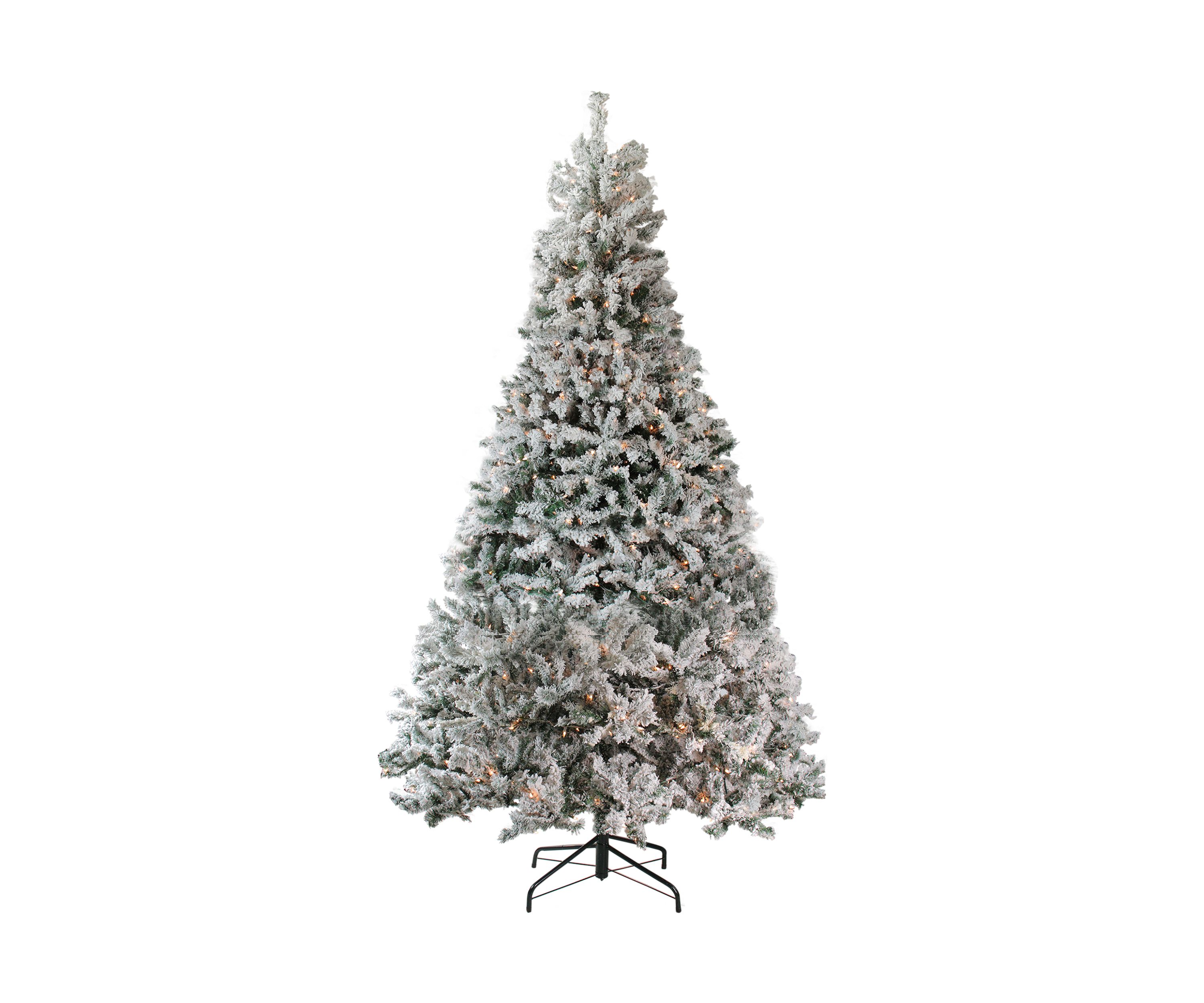 6.5 Pre-Lit Flocked Pine Medium Artificial Christmas Tree - Clear Lights