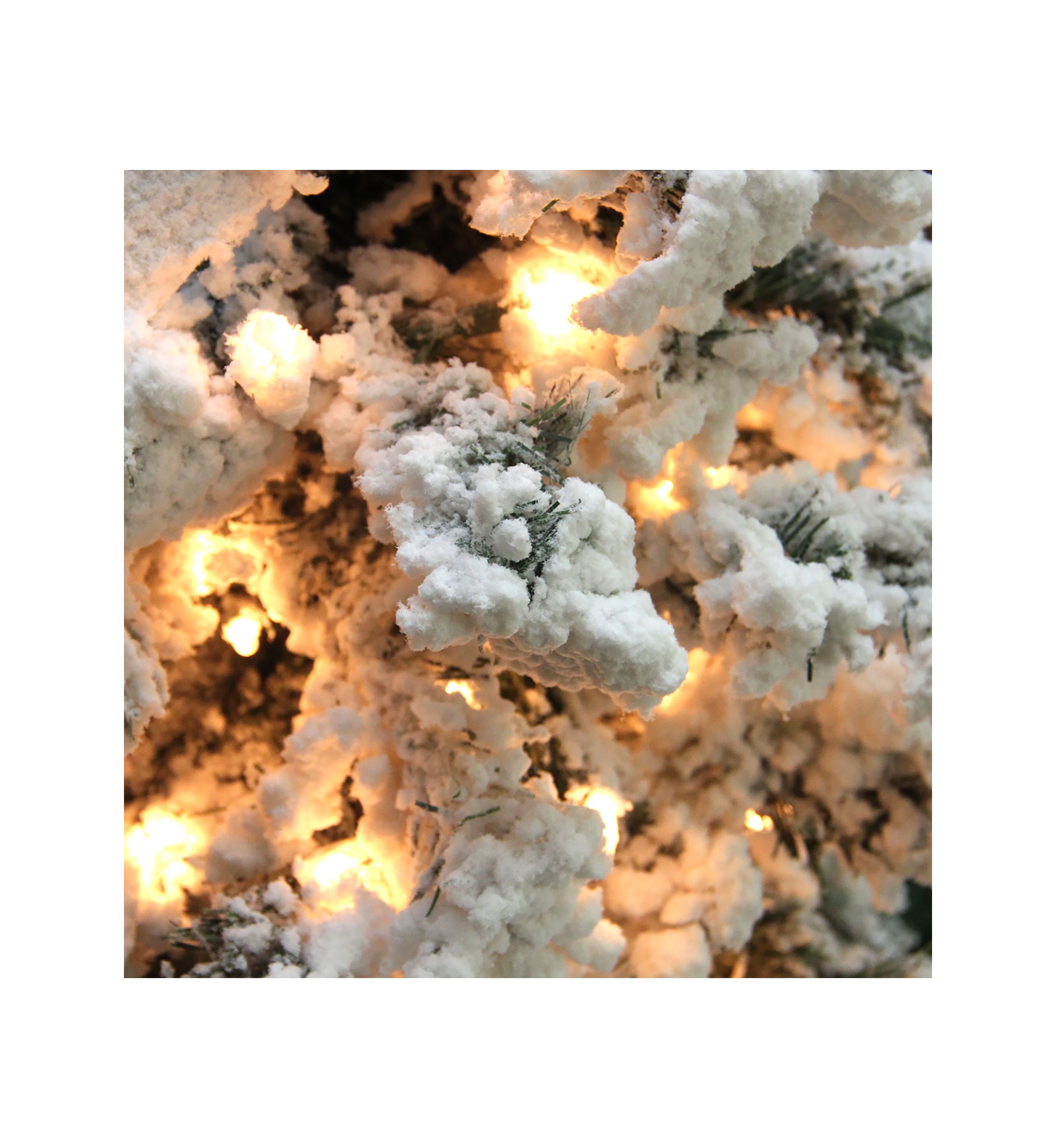 6.5 Pre-Lit Flocked Pine Medium Artificial Christmas Tree - Clear Lights