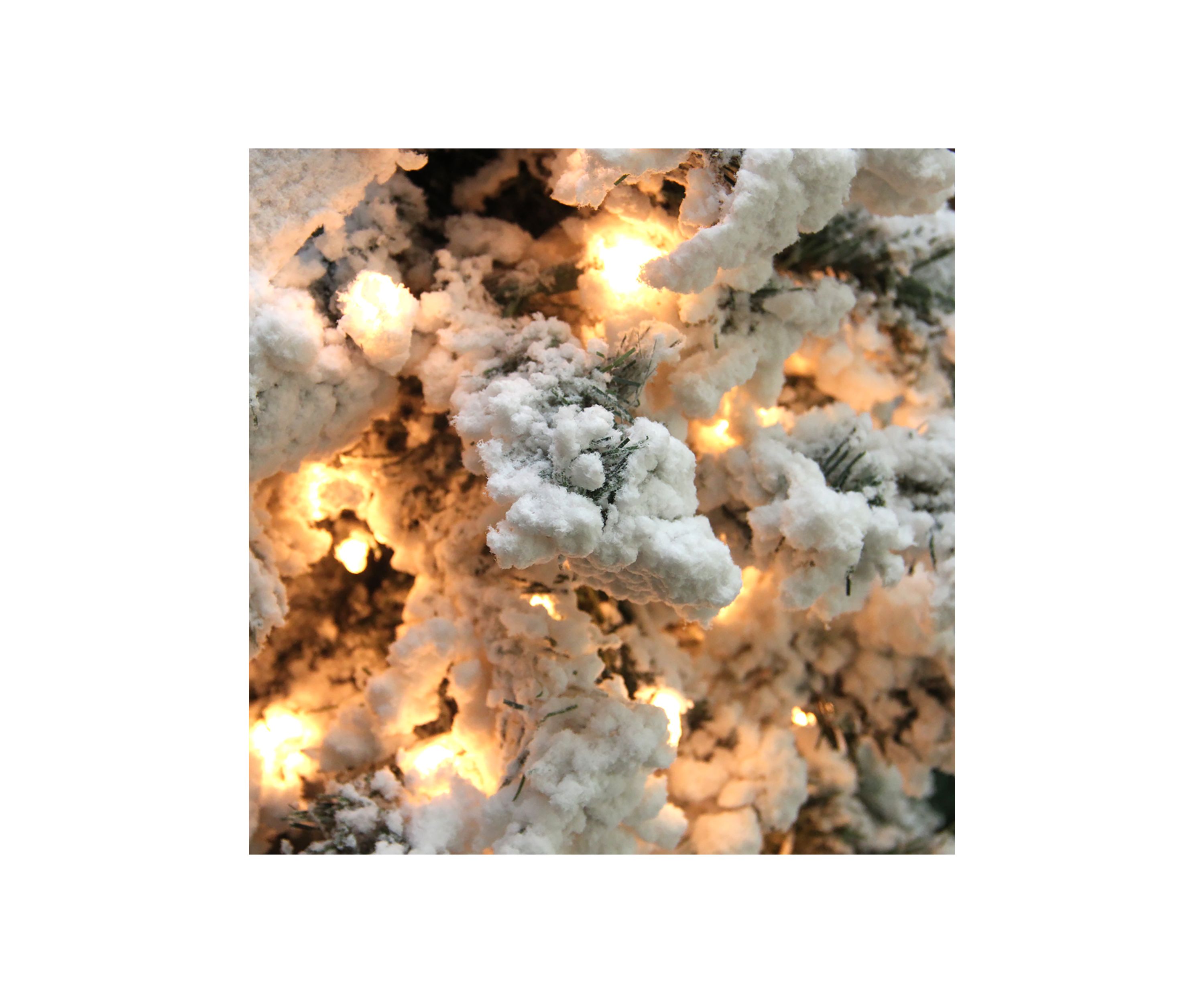 6.5 Pre-Lit Flocked Pine Medium Artificial Christmas Tree - Clear Lights
