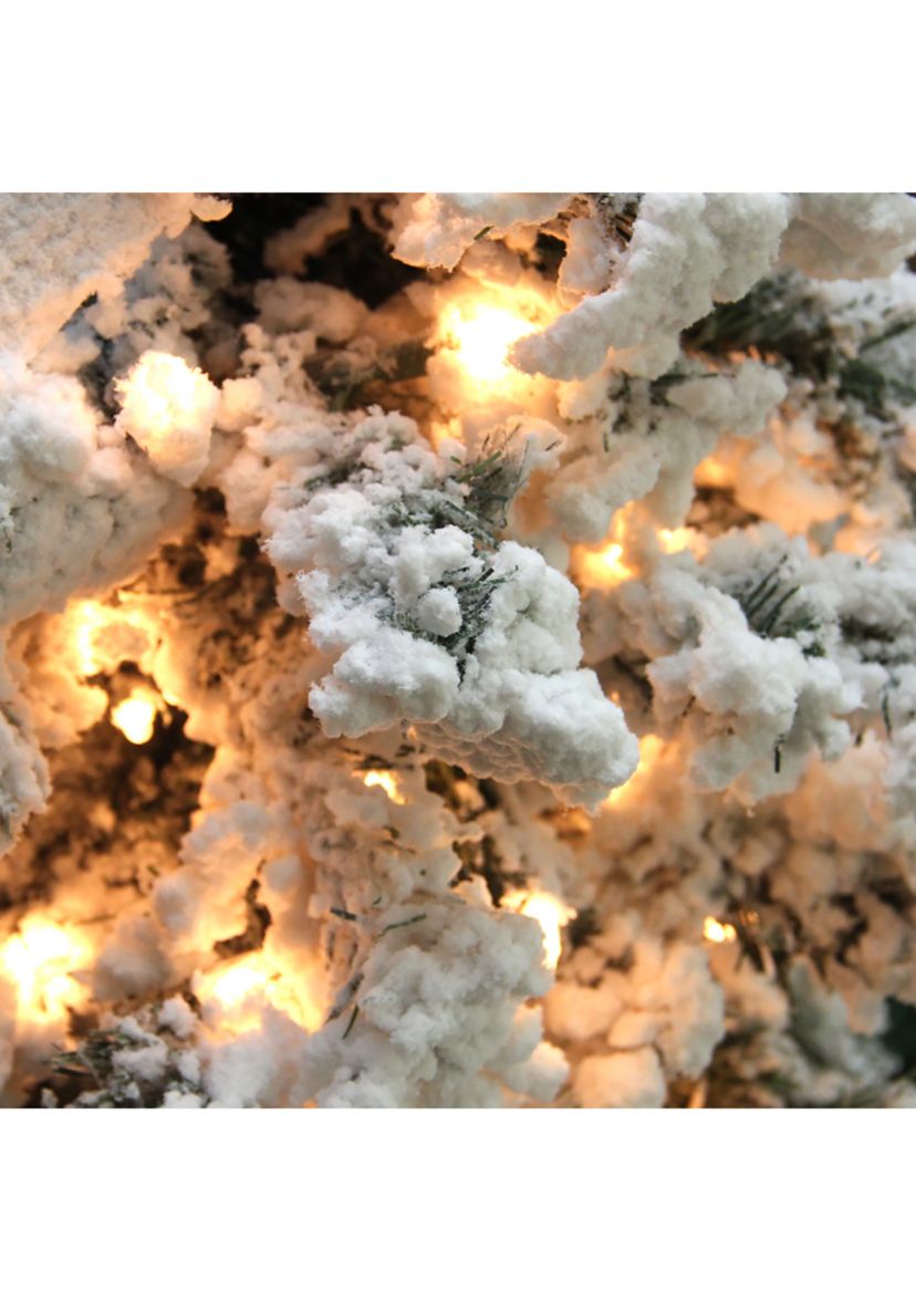 6.5 Pre-Lit Flocked Pine Medium Artificial Christmas Tree - Clear Lights