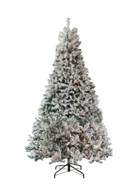 Northlight 7.5' Pre-Lit Heavily Flocked Medium Pine Artificial Christmas Tree - Clear Lights -  760182131466639