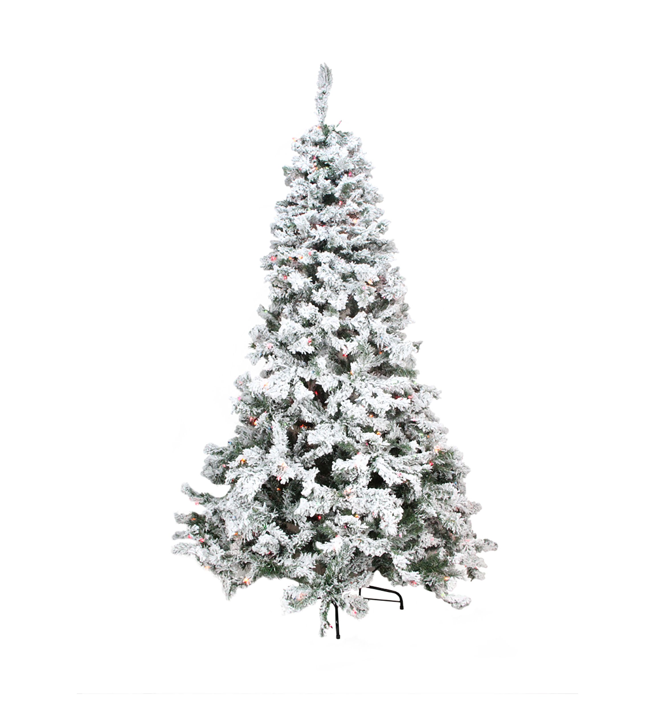 4.5 Pre-Lit Medium Heavily Flocked Pine Artificial Christmas Tree  Multicolor Lights