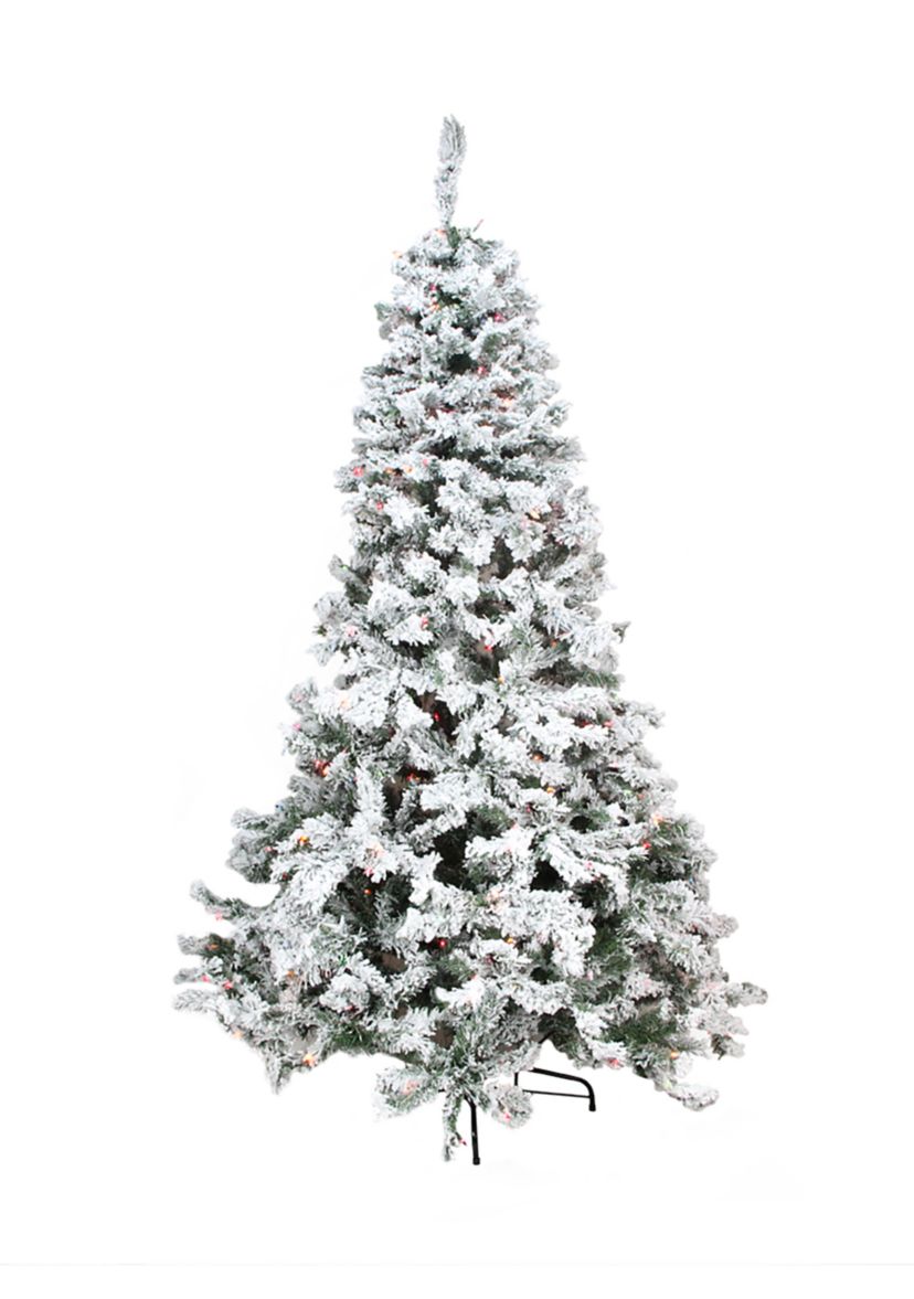 4.5 Pre-Lit Medium Heavily Flocked Pine Artificial Christmas Tree  Multicolor Lights