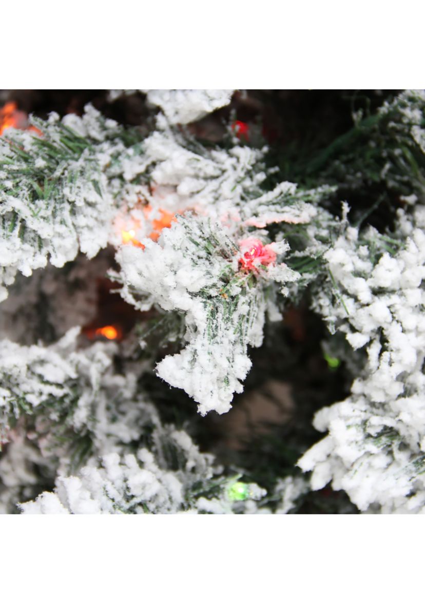 4.5 Pre-Lit Medium Heavily Flocked Pine Artificial Christmas Tree  Multicolor Lights