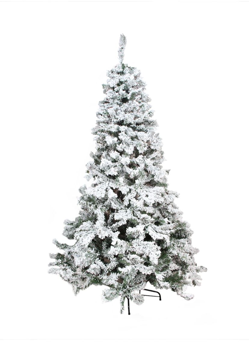 7.5 Green Heavily Flocked Pine Medium Artificial Christmas Tree - Unlit