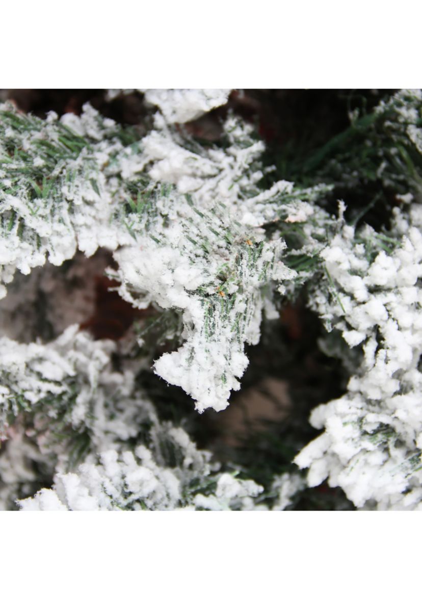 7.5 Green Heavily Flocked Pine Medium Artificial Christmas Tree - Unlit
