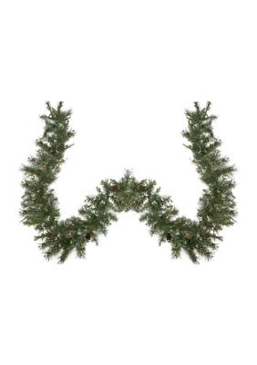 Northlight 9' x 10Inch Pre-lit Snow Mountain Pine Artificial Christmas Garland - Clear Lights -  760182131466960