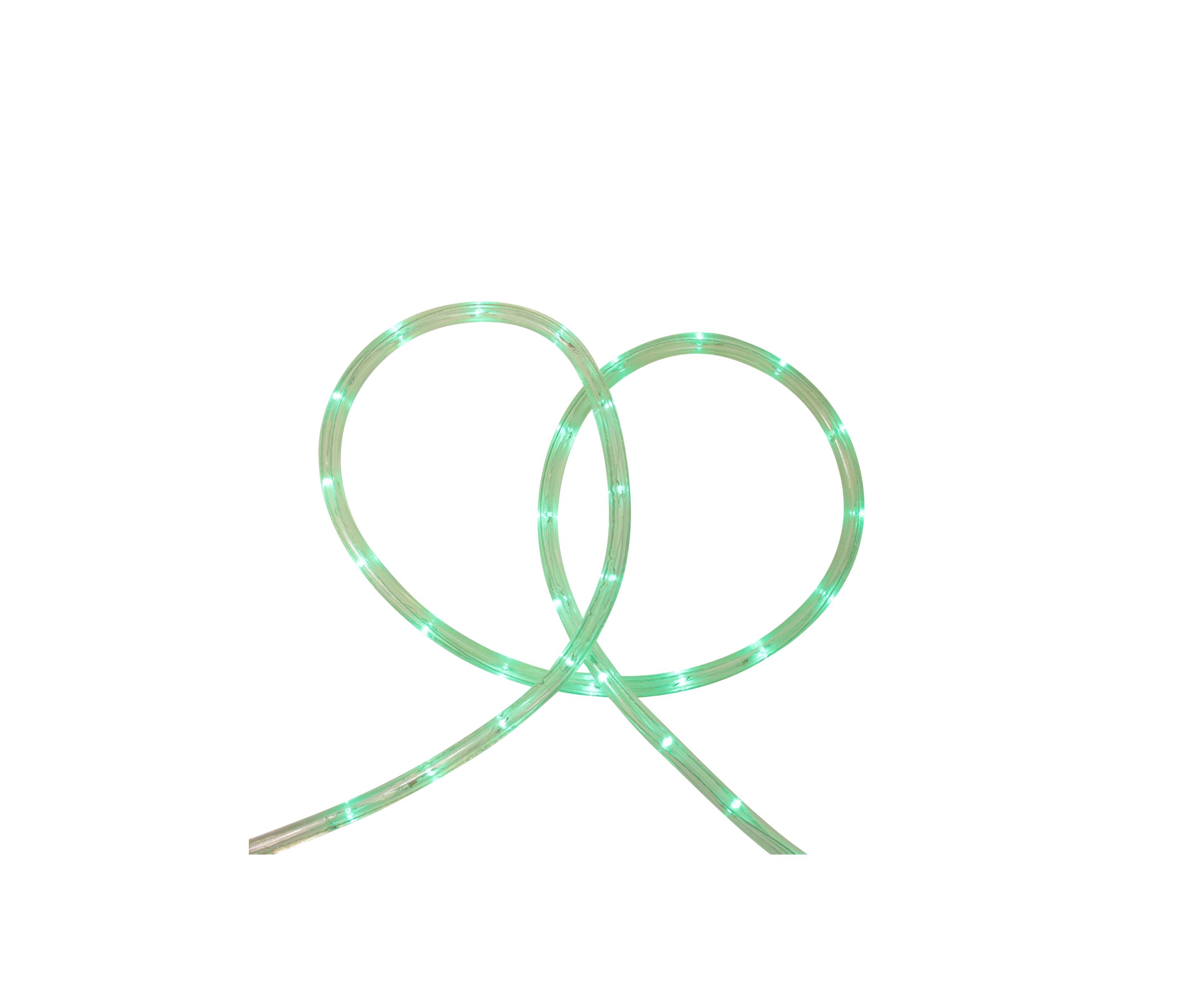 Green LED Commericial Grade Outdoor Christmas Rope Lights on a Spool - 288 ft Clear Tube