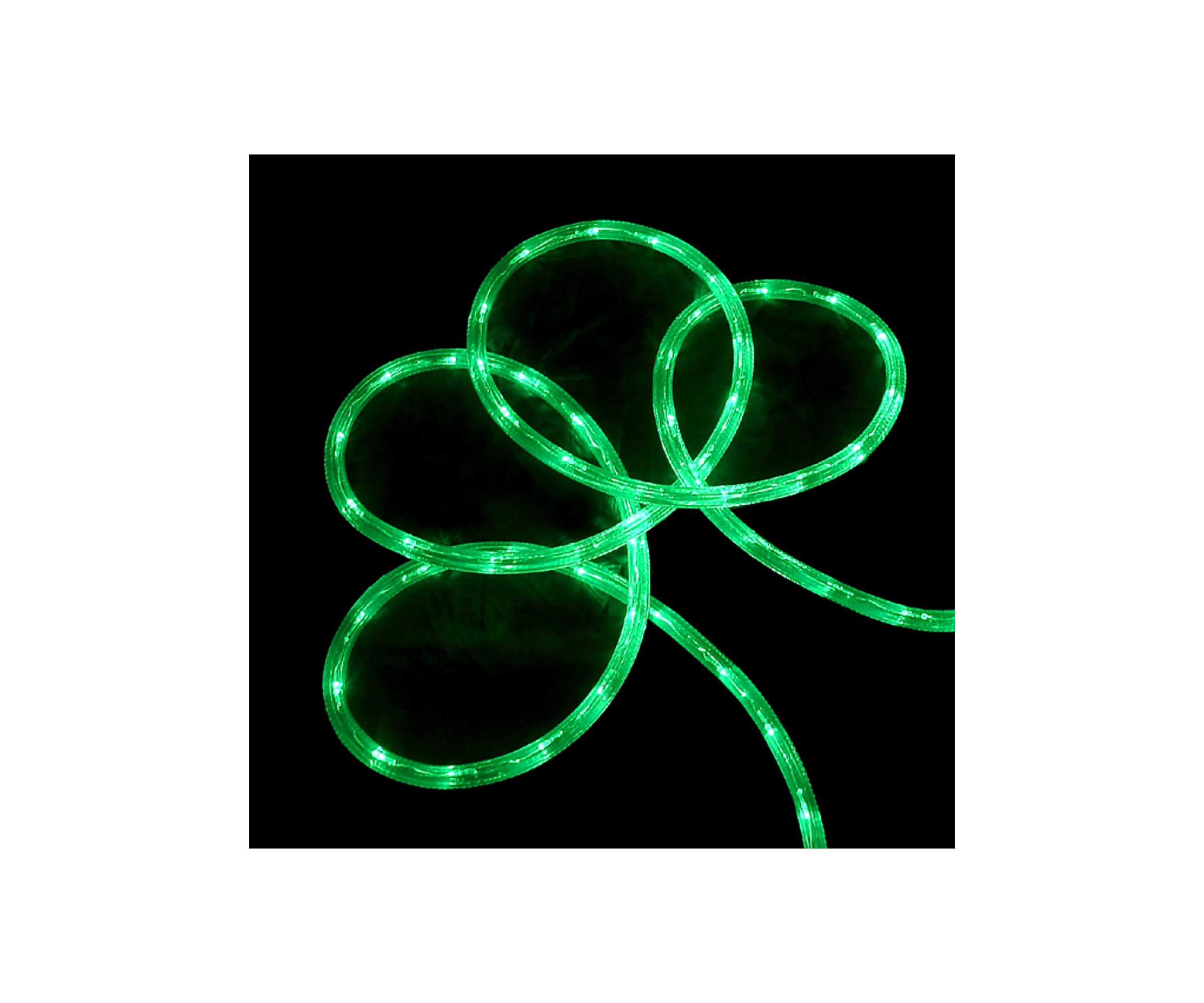 Green LED Commericial Grade Outdoor Christmas Rope Lights on a Spool - 288 ft Clear Tube