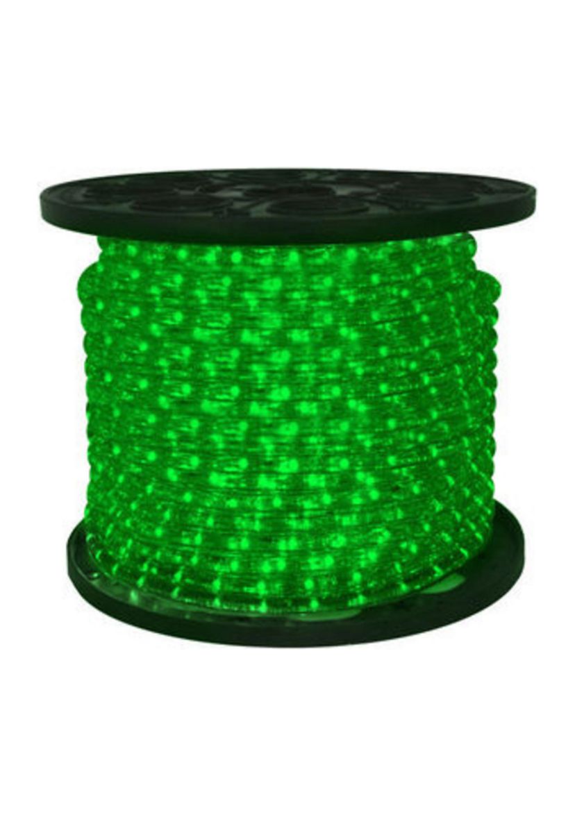 Green LED Commericial Grade Outdoor Christmas Rope Lights on a Spool - 288 ft Clear Tube