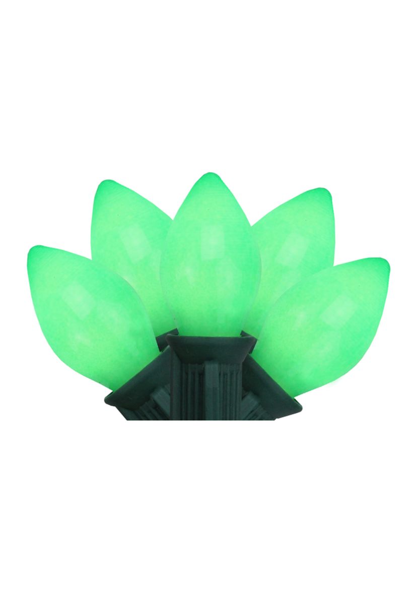 25-Count Opaque Green C7 Christmas Light Set - 24ft Green Wire