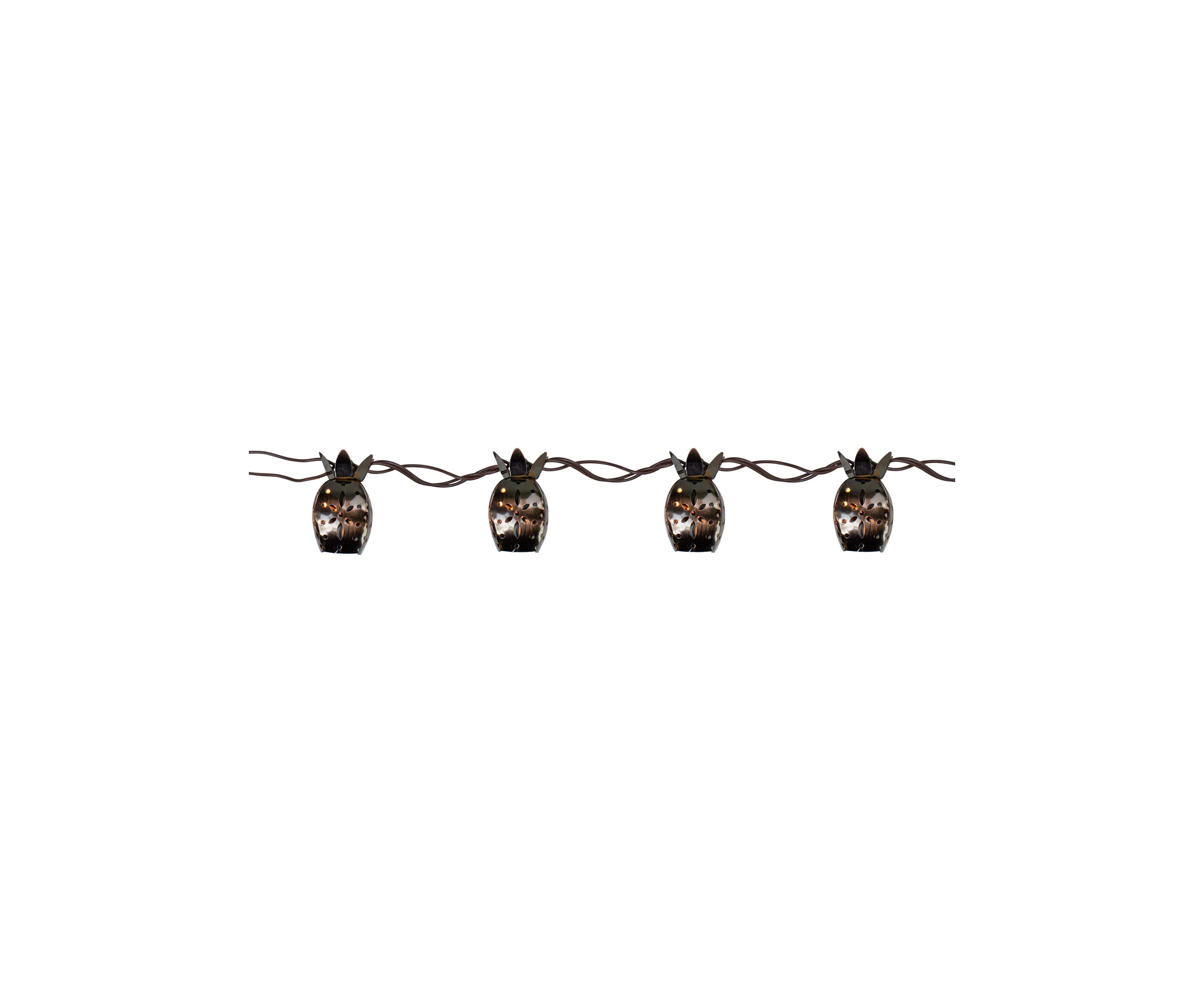10 Pineapple Novelty Christmas Lights - 7.5 ft Brown Wire