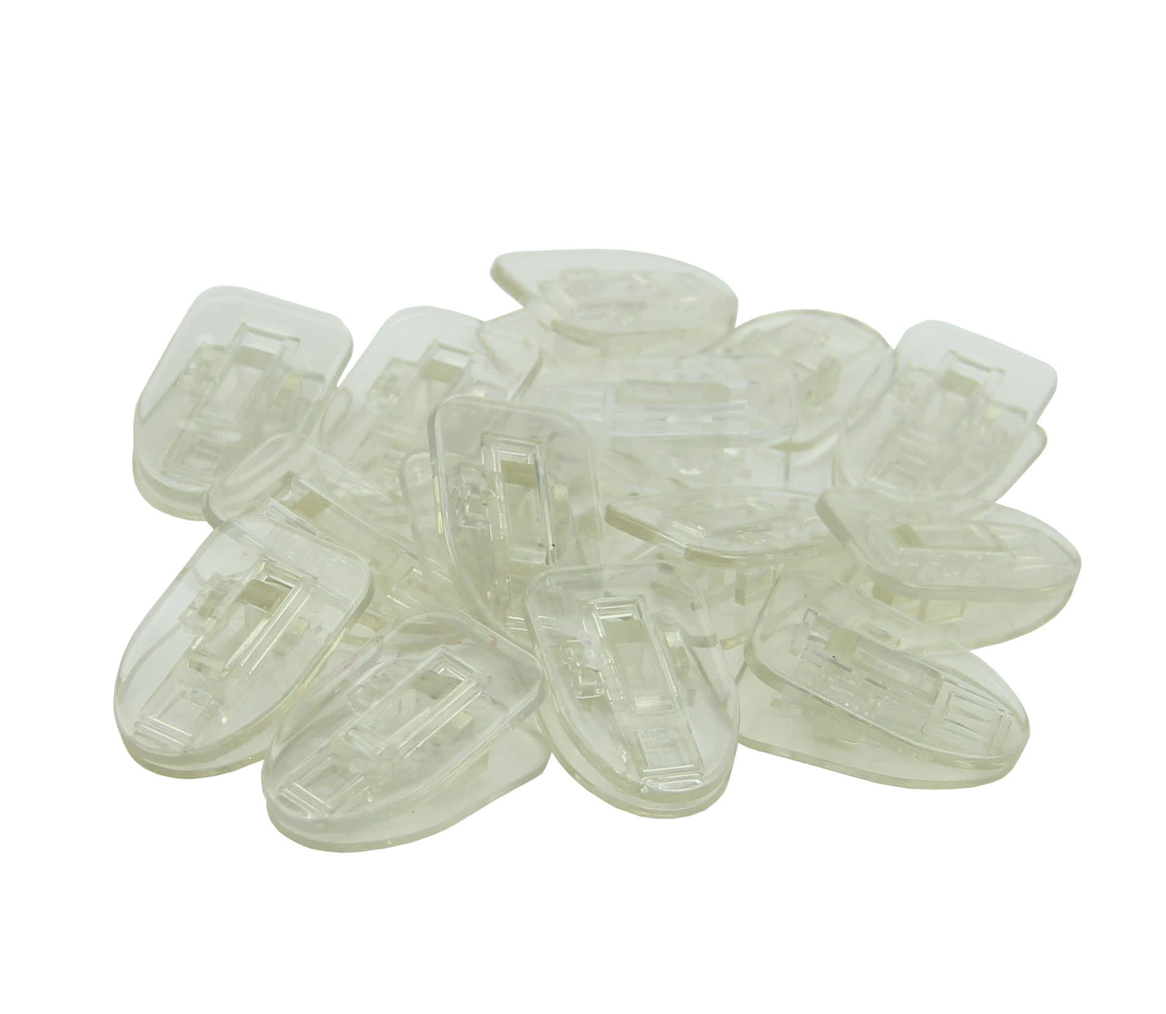 20 Clear Mini Patio Umbrella Lights with Clips - White Wire
