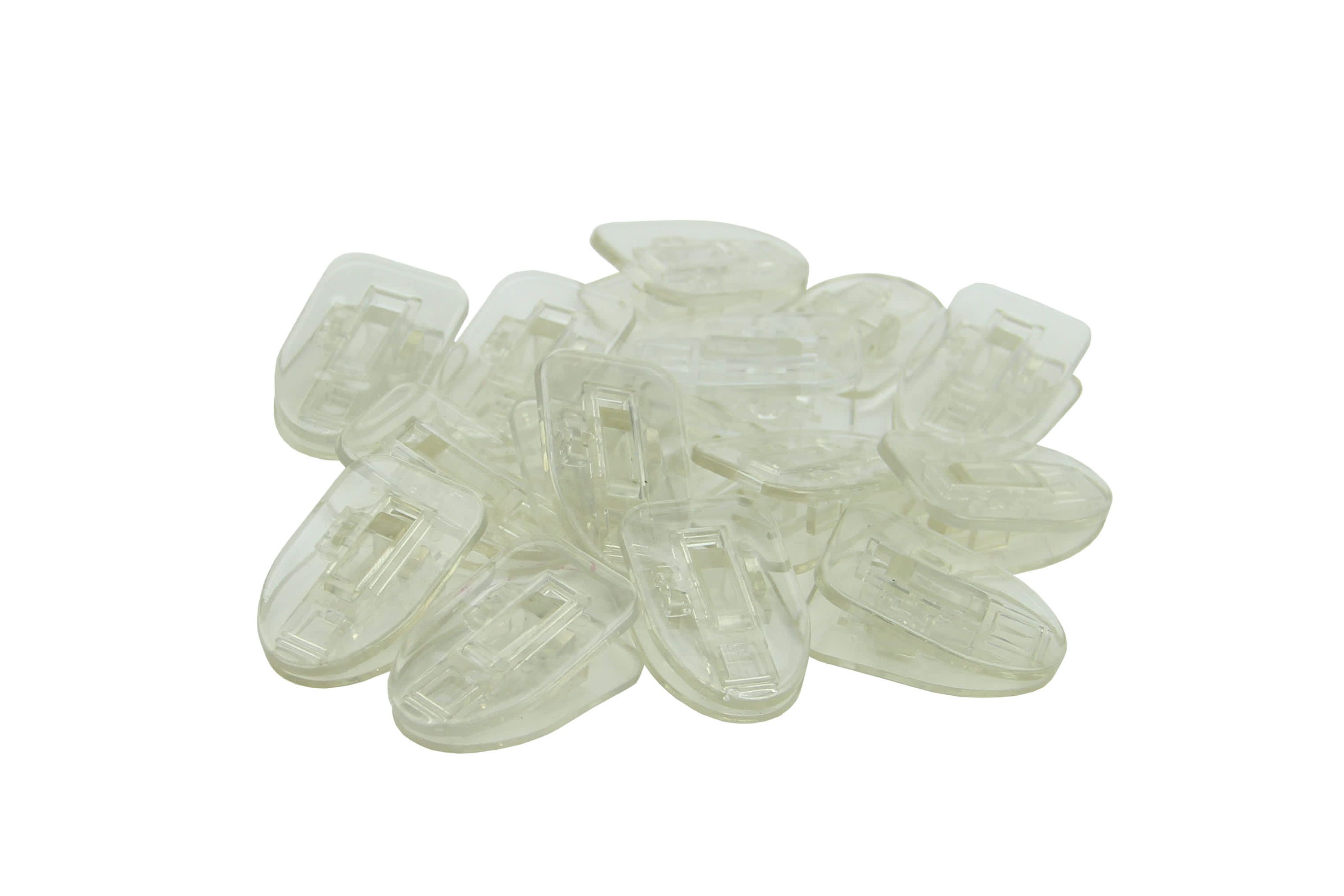 20 Clear Mini Patio Umbrella Lights with Clips - White Wire