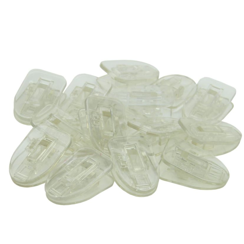 20 Clear Mini Patio Umbrella Lights with Clips - White Wire