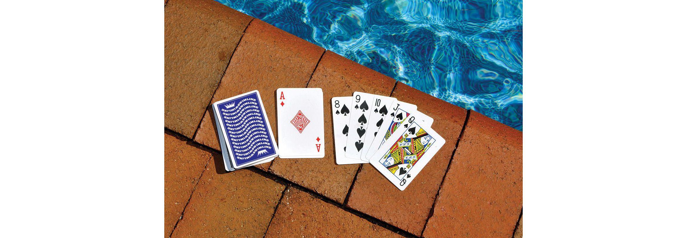 3.5" Blue Waterproof Swimming Pool Deck of Playing Cards