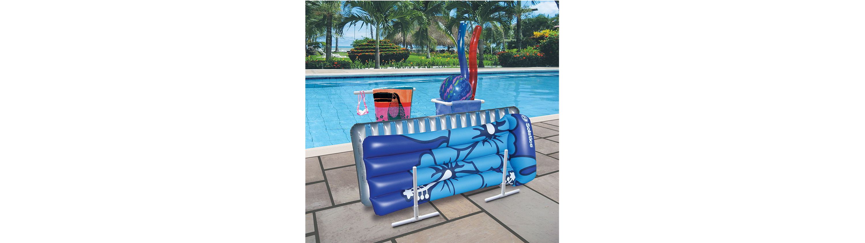 37-Inch HydroTools Blue And White Poolside Accessories Organizer