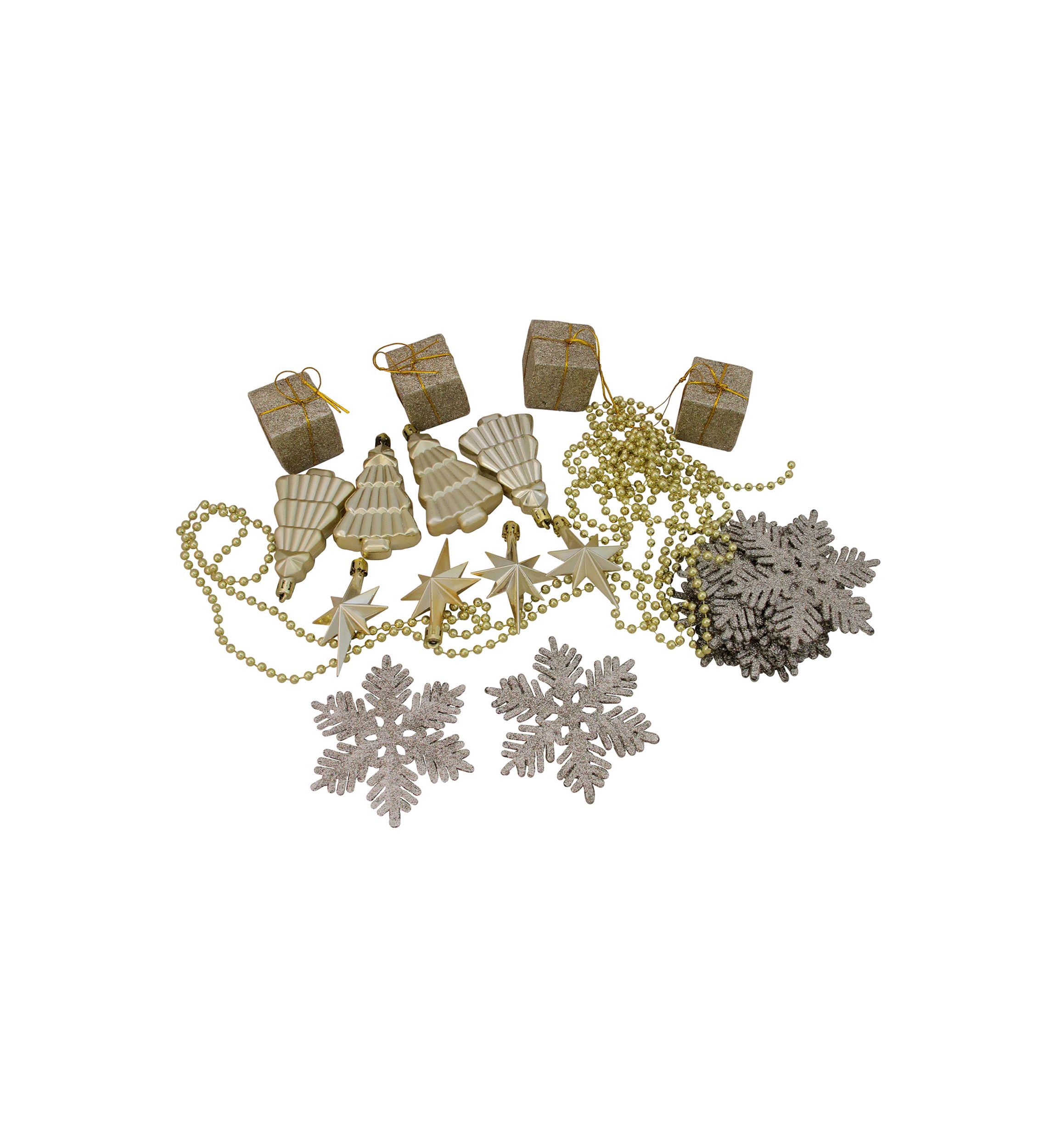 125ct Champagne Gold Shatterproof 4-Finish Christmas Ornaments 5.5Inch (140mm)