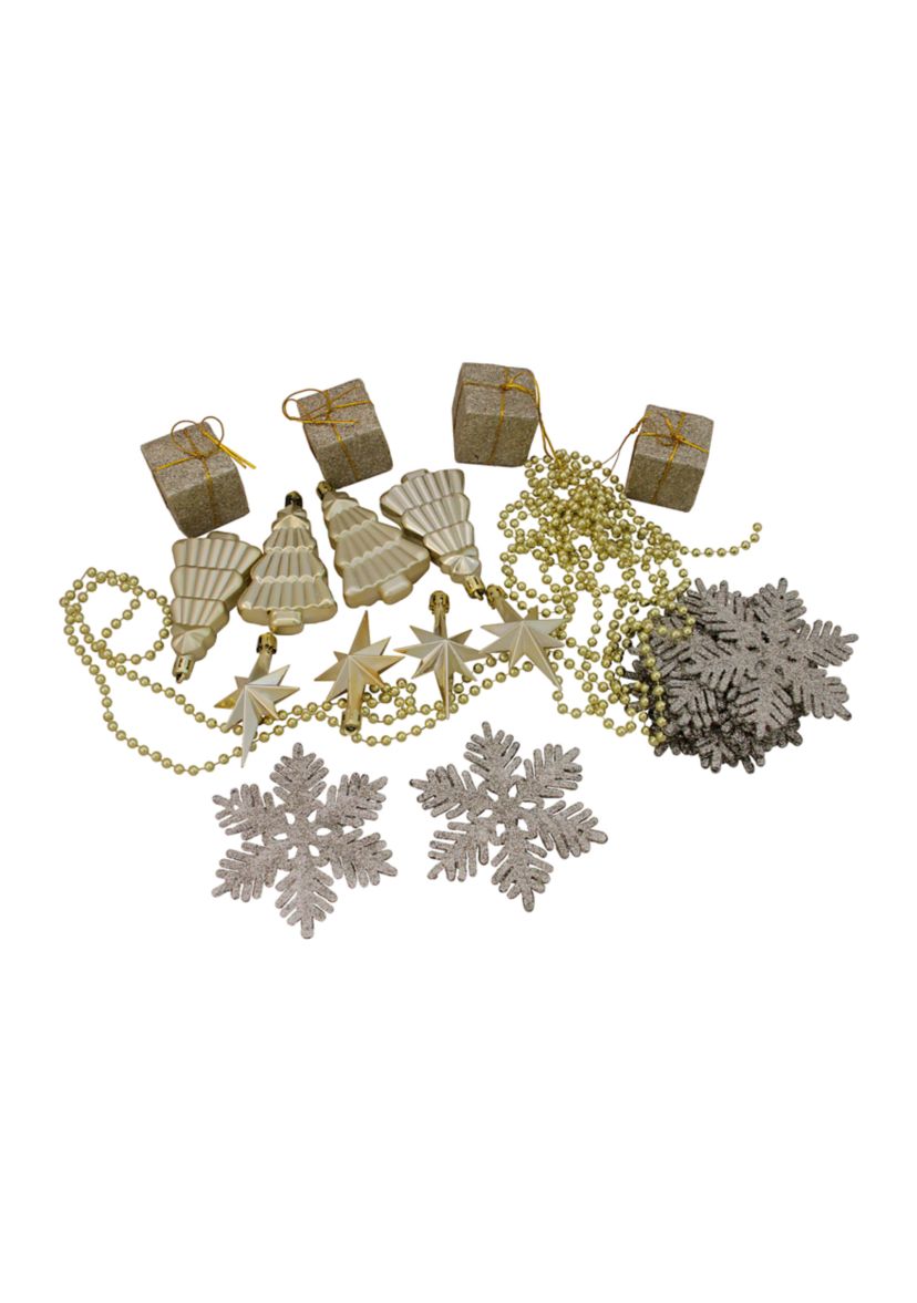 125ct Champagne Gold Shatterproof 4-Finish Christmas Ornaments 5.5Inch (140mm)